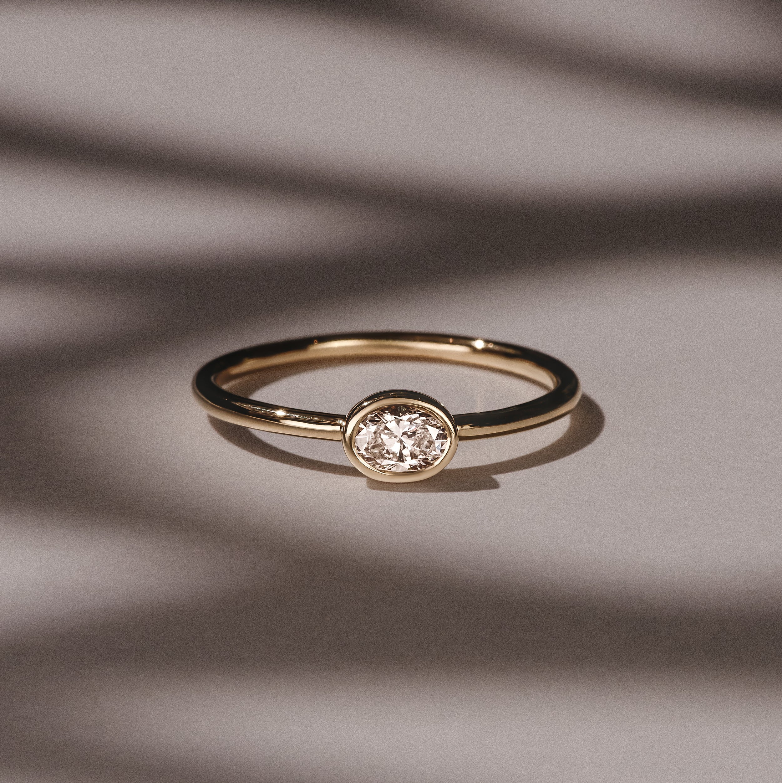 Horizon Oval Cut Lab Diamond Solitaire Ring 0.25ct H/SI in 18k Gold Vermeil - Image 9