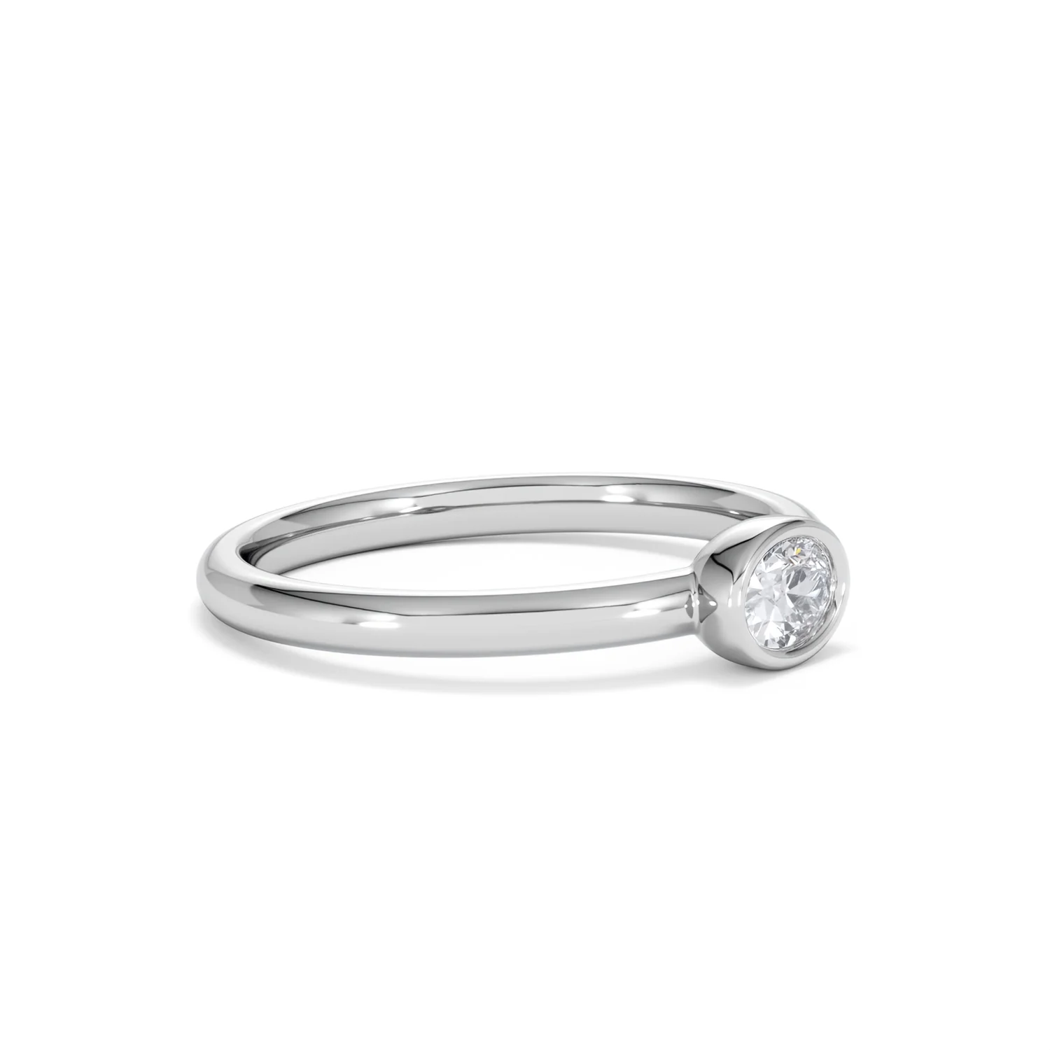 Horizon Oval Cut Lab Diamond Solitaire Ring 0.25ct H/SI in 925 Silver - Image 21