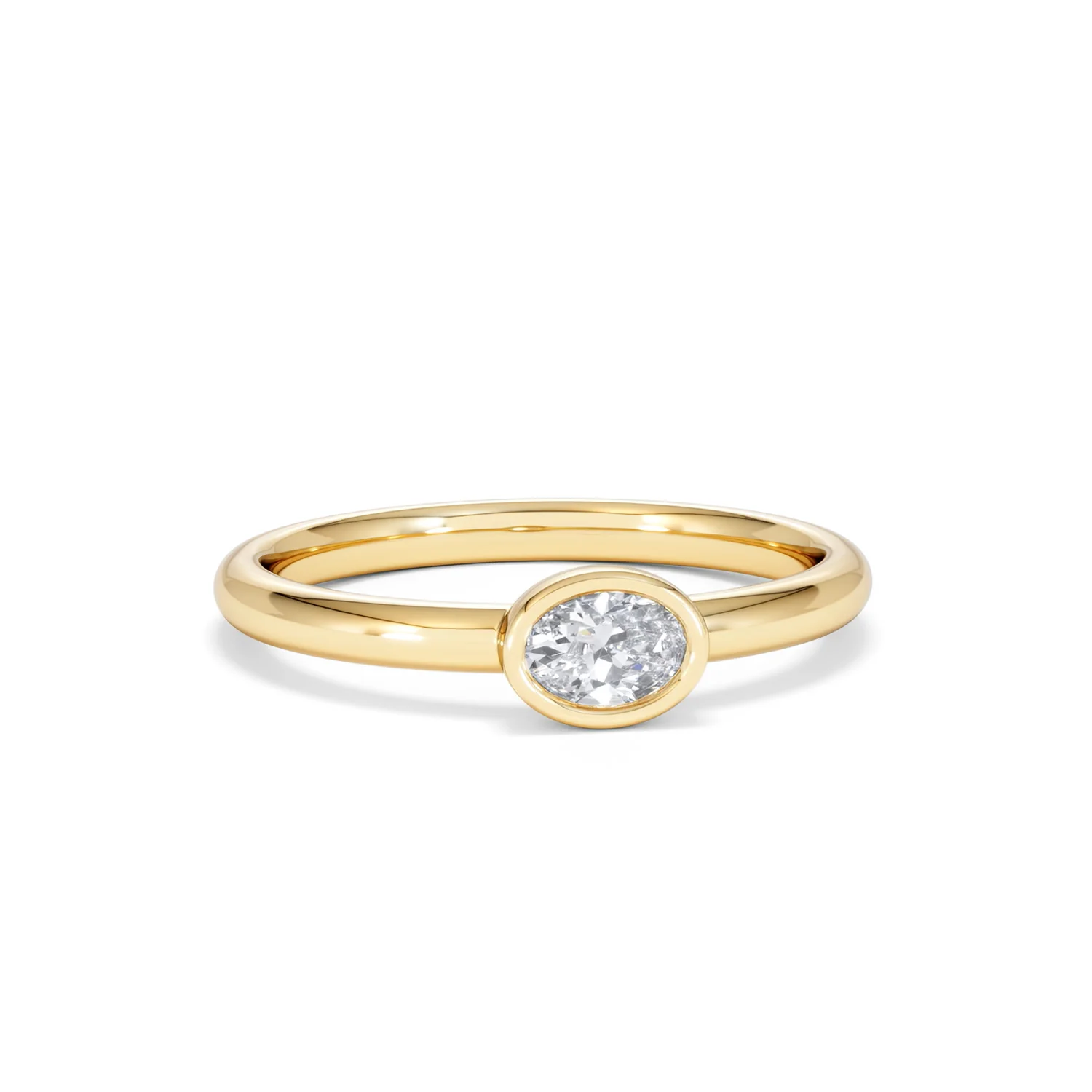 Horizon Oval Cut Lab Diamond Solitaire Ring 0.25ct H/SI in 9K Gold - Image 13