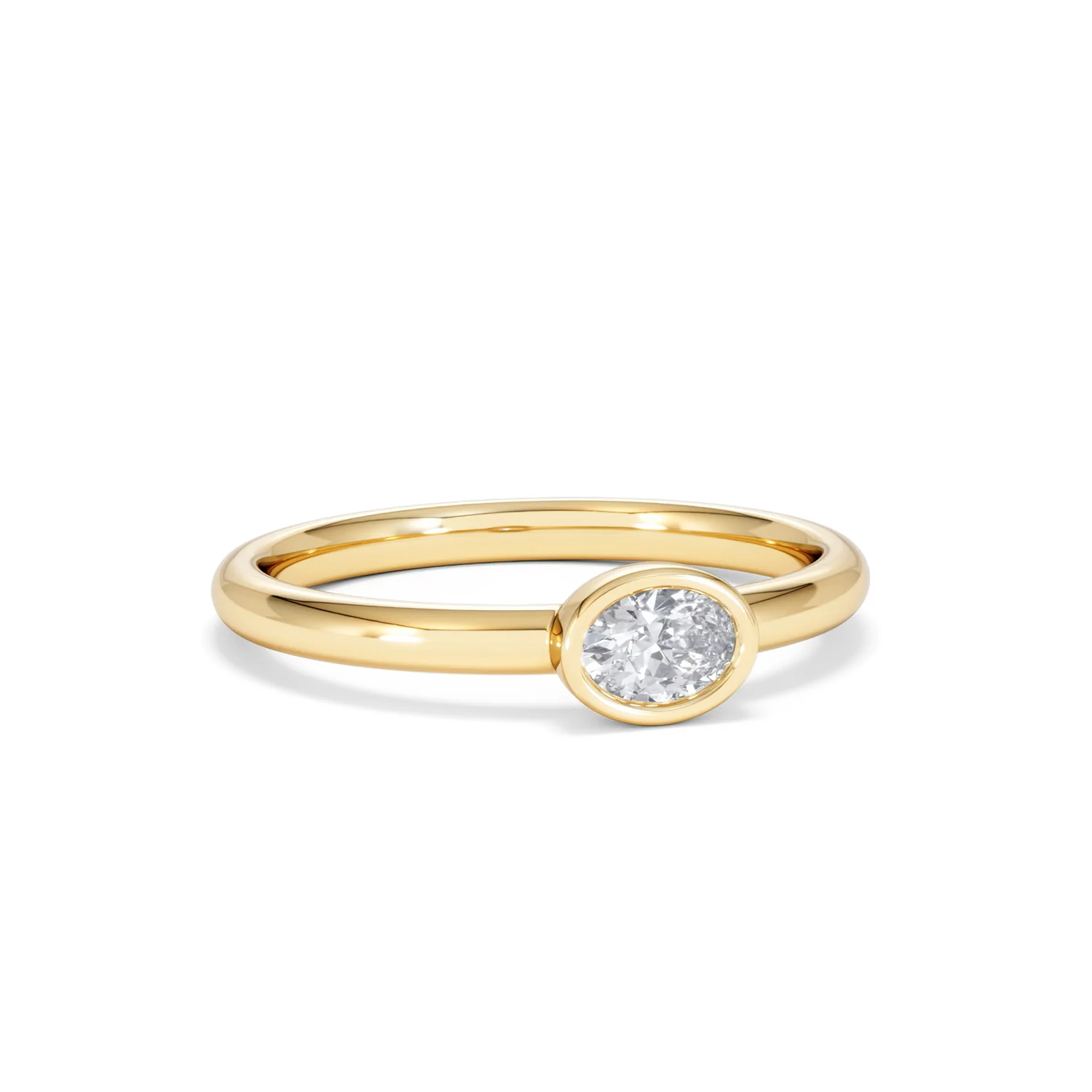 Horizon Oval Cut Lab Diamond Solitaire Ring 0.25ct H/SI in 9K Gold - Image 15