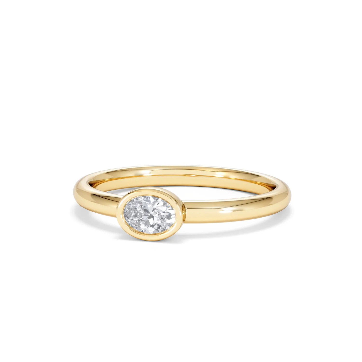 Horizon Oval Cut Lab Diamond Solitaire Ring 0.25ct H/SI in 9K Gold - Image 87