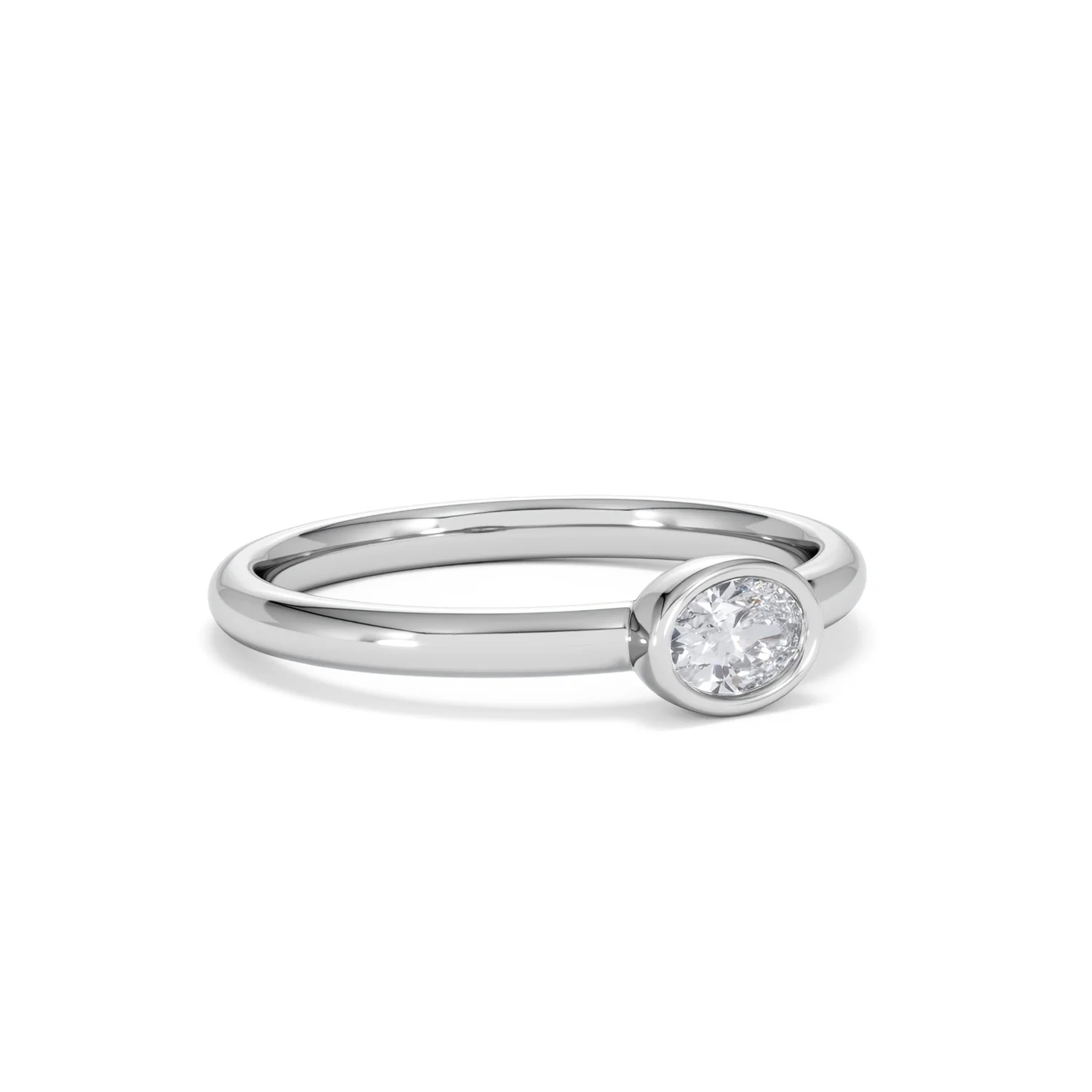 Horizon Oval Cut Lab Diamond Solitaire Ring 0.25ct H/SI in 9K White Gold - Image 17