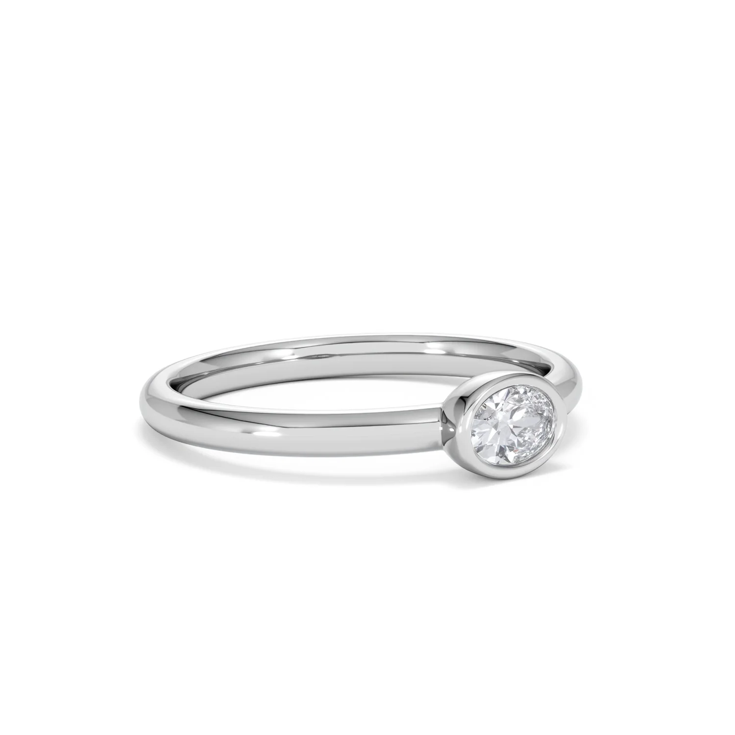Horizon Oval Cut Lab Diamond Solitaire Ring 0.25ct H/SI in 9K White Gold - Image 18