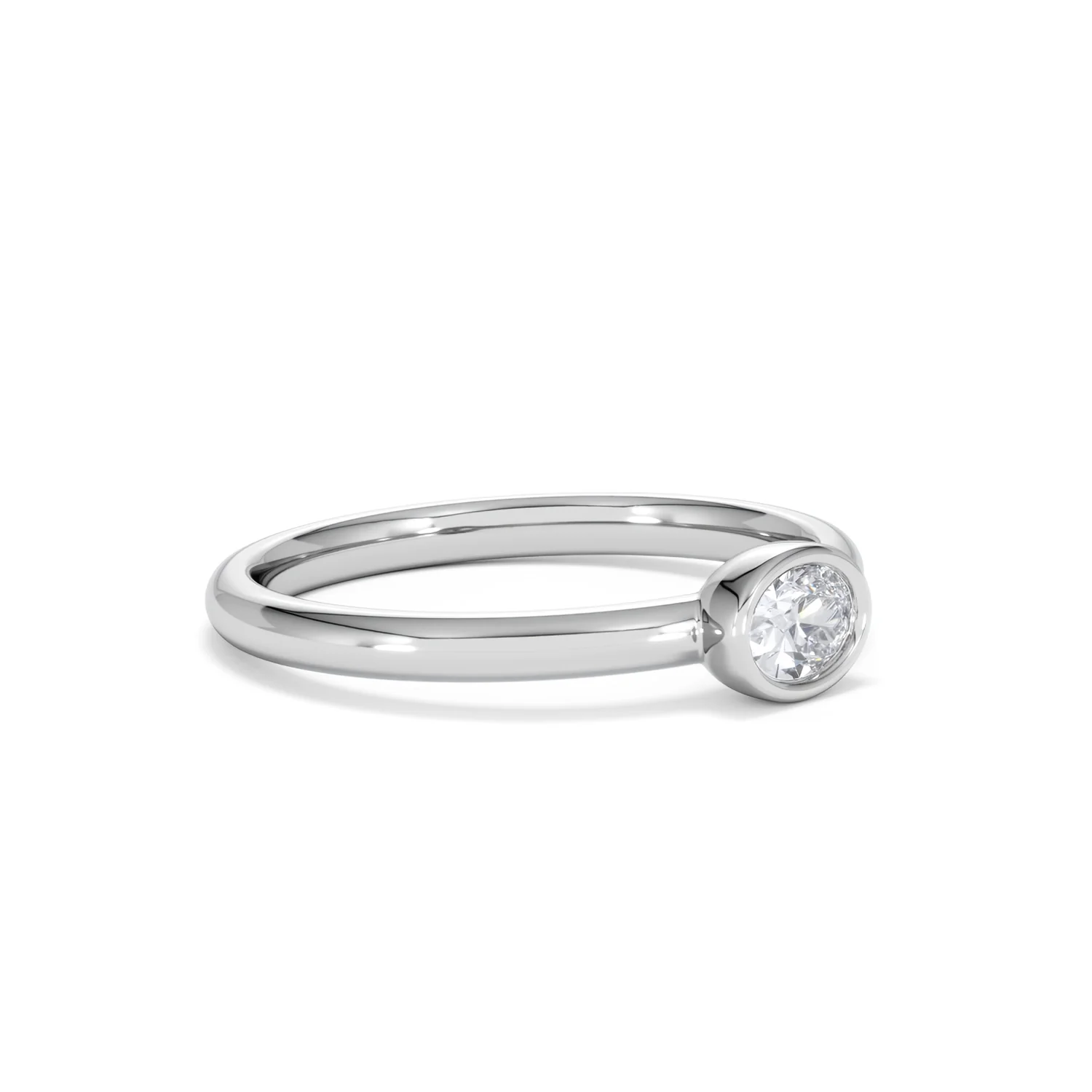 Horizon Oval Cut Lab Diamond Solitaire Ring 0.25ct H/SI in 9K White Gold - Image 20
