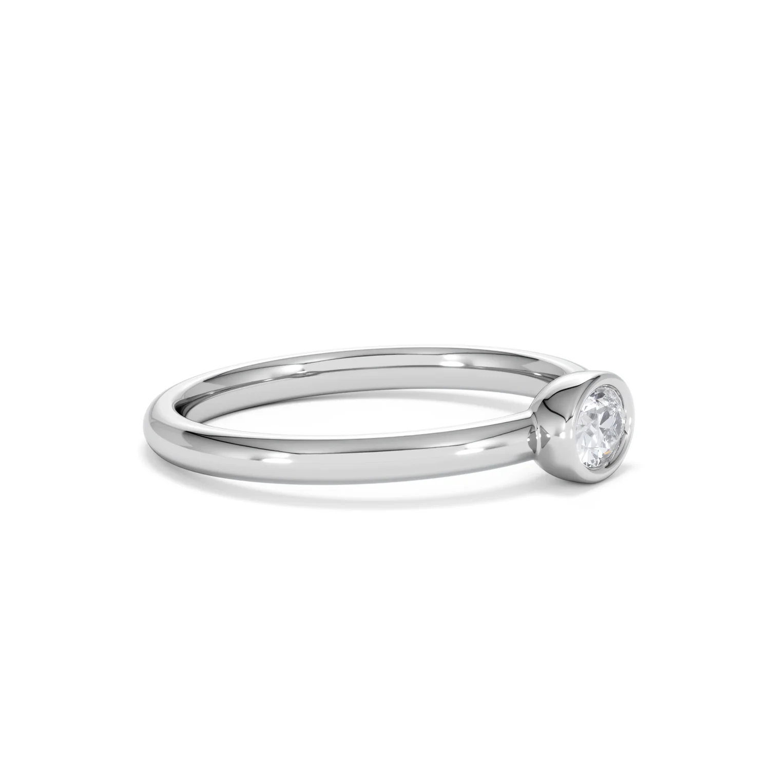 Horizon Oval Cut Lab Diamond Solitaire Ring 0.25ct H/SI in 9K White Gold - Image 23