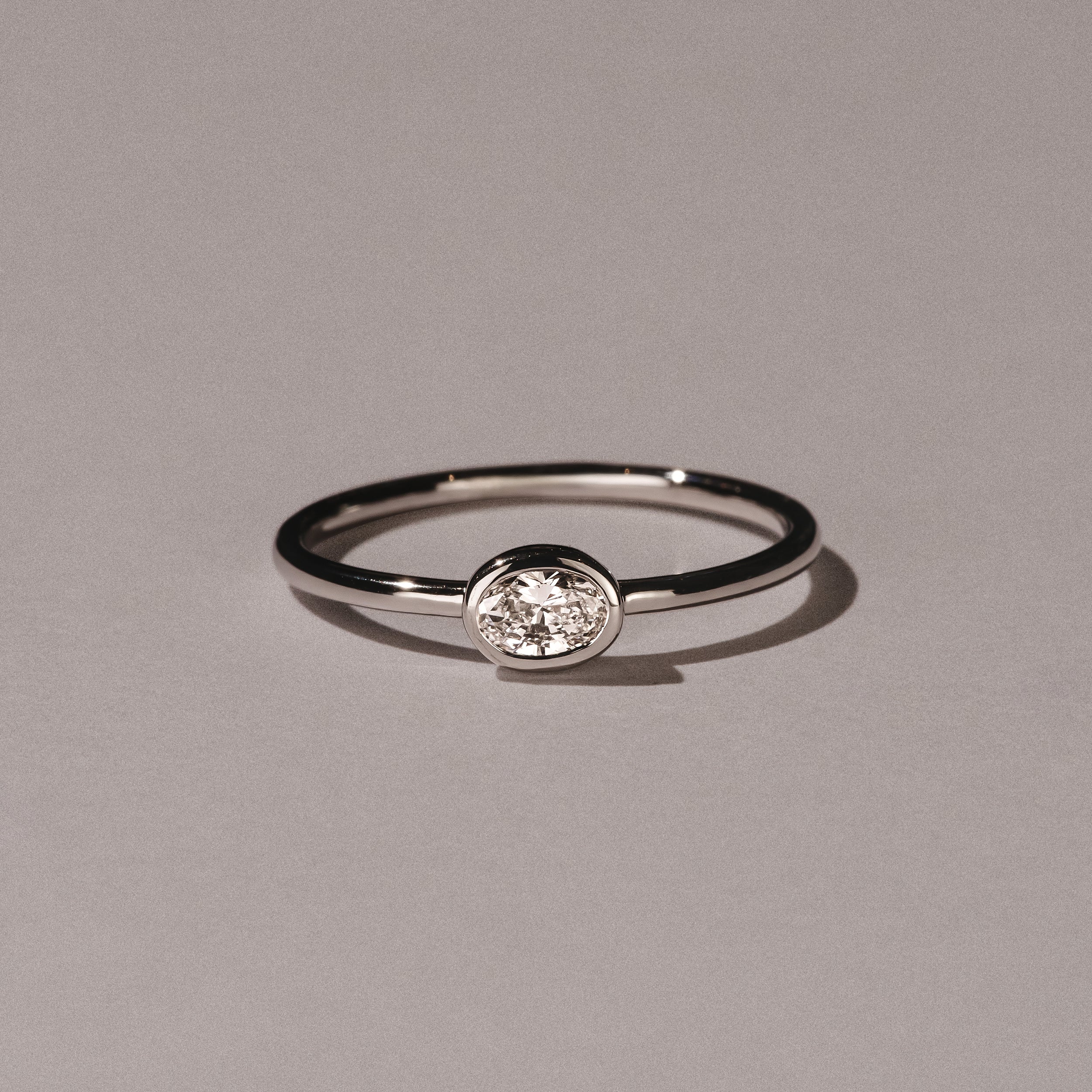 Horizon Oval Cut Lab Diamond Solitaire Ring 0.25ct H/SI in 9K White Gold - Image 6