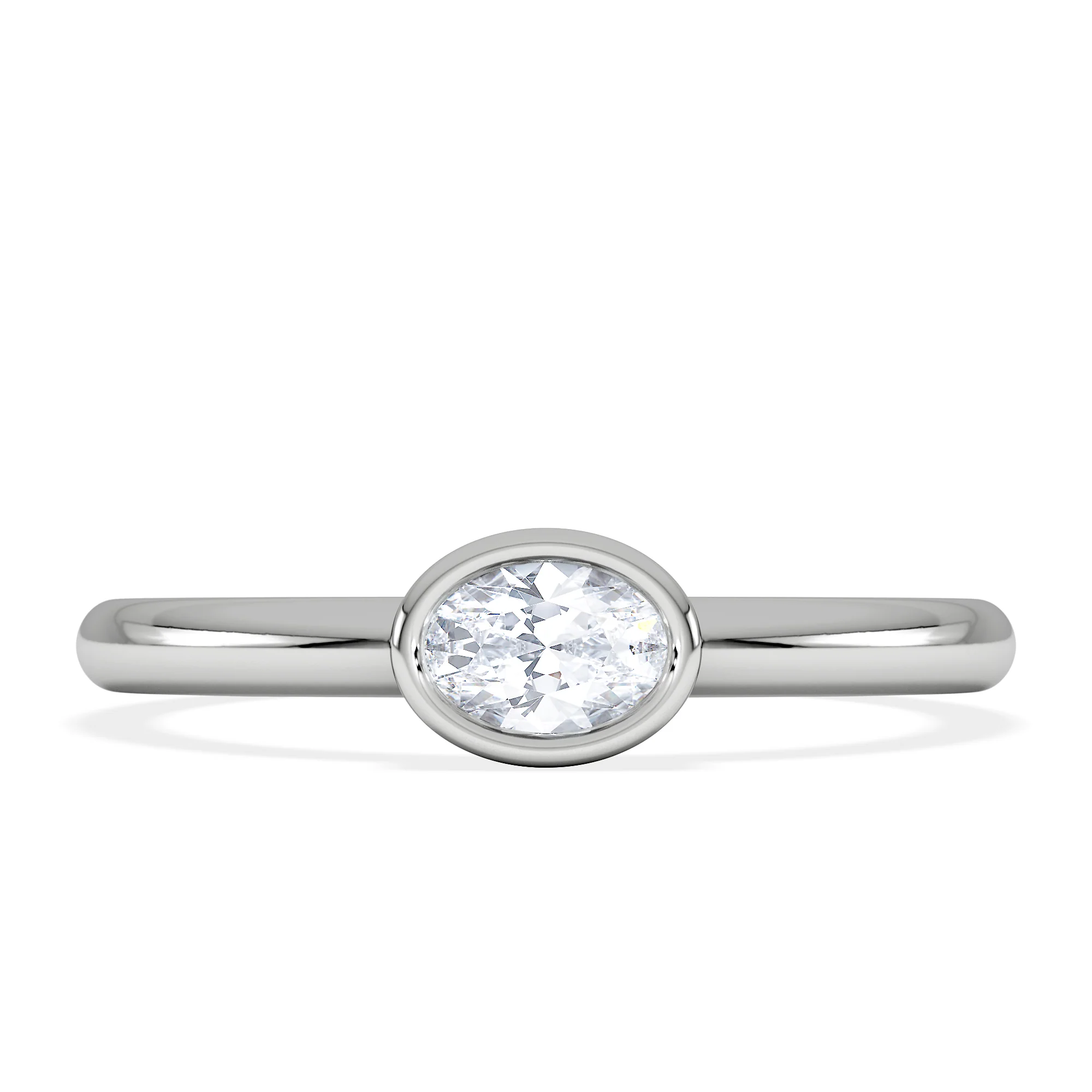 Horizon Oval Cut Lab Diamond Solitaire Ring 0.25ct H/SI in 9K White Gold - Image 7