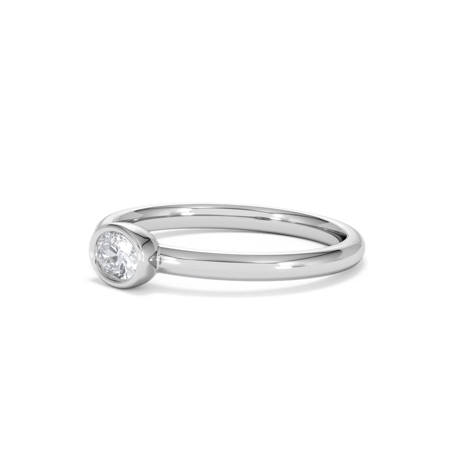 Horizon Oval Cut Lab Diamond Solitaire Ring 0.25ct H/SI in 9K White Gold - Image 79