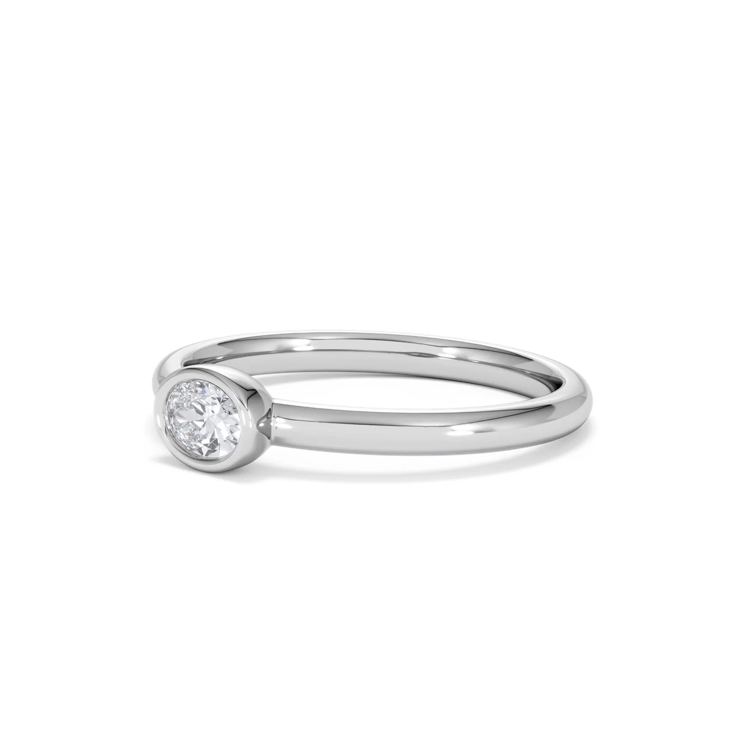 Horizon Oval Cut Lab Diamond Solitaire Ring 0.25ct H/SI in 9K White Gold - Image 80