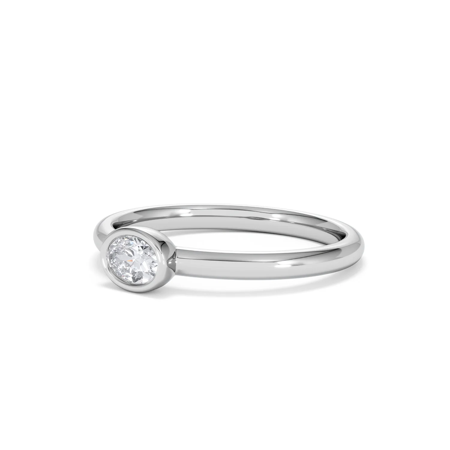 Horizon Oval Cut Lab Diamond Solitaire Ring 0.25ct H/SI in 9K White Gold - Image 81
