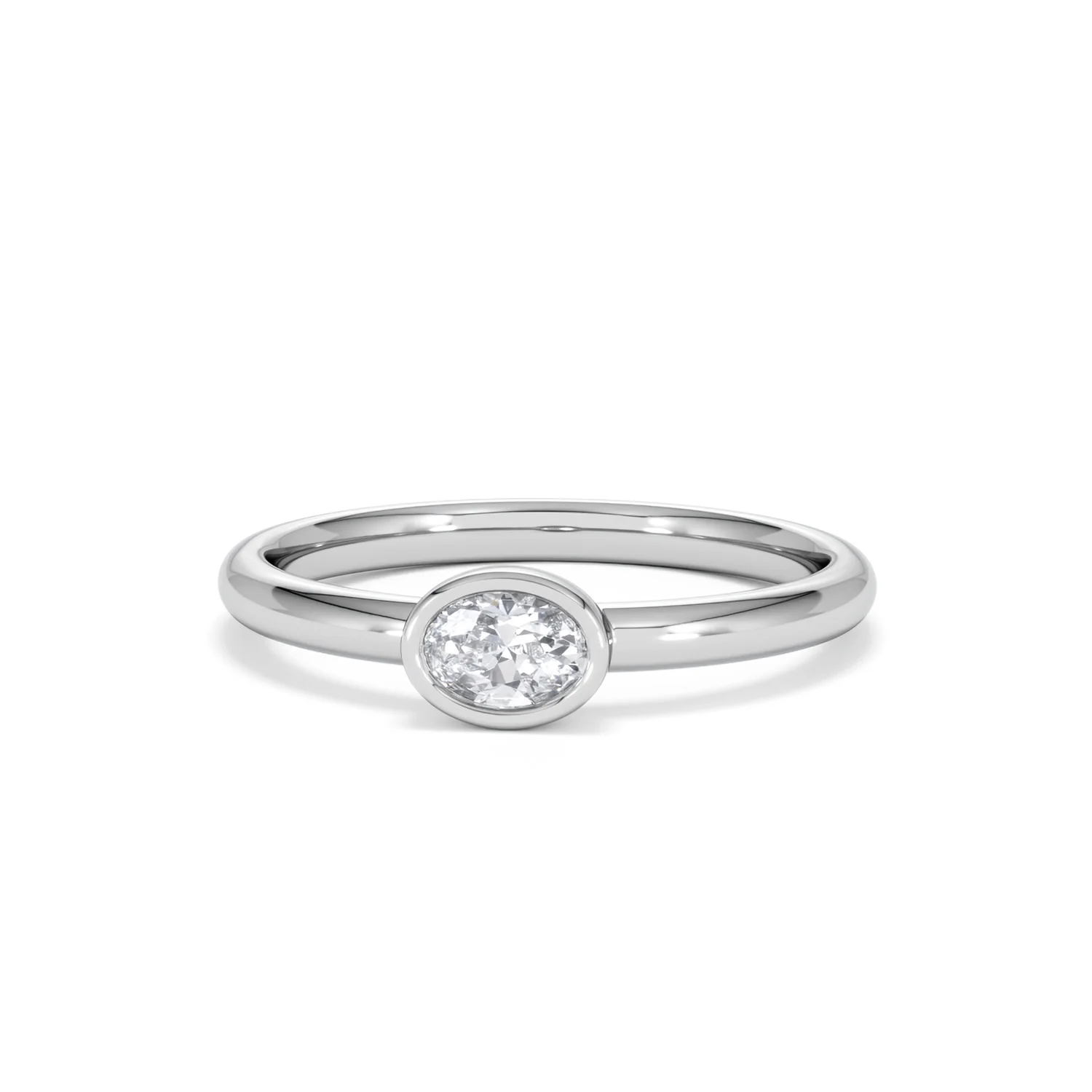 Horizon Oval Cut Lab Diamond Solitaire Ring 0.25ct H/SI in 9K White Gold - Image 88