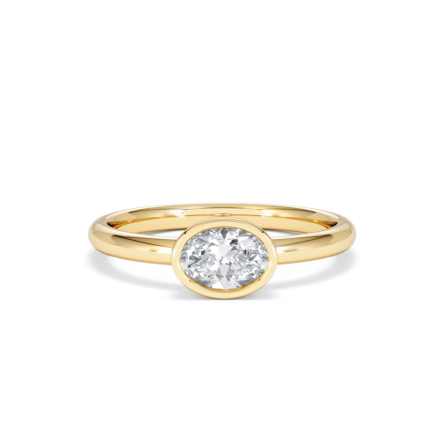 Horizon Oval Cut Lab Diamond Solitaire Ring 0.50ct H/SI in 9K Gold - Image 10