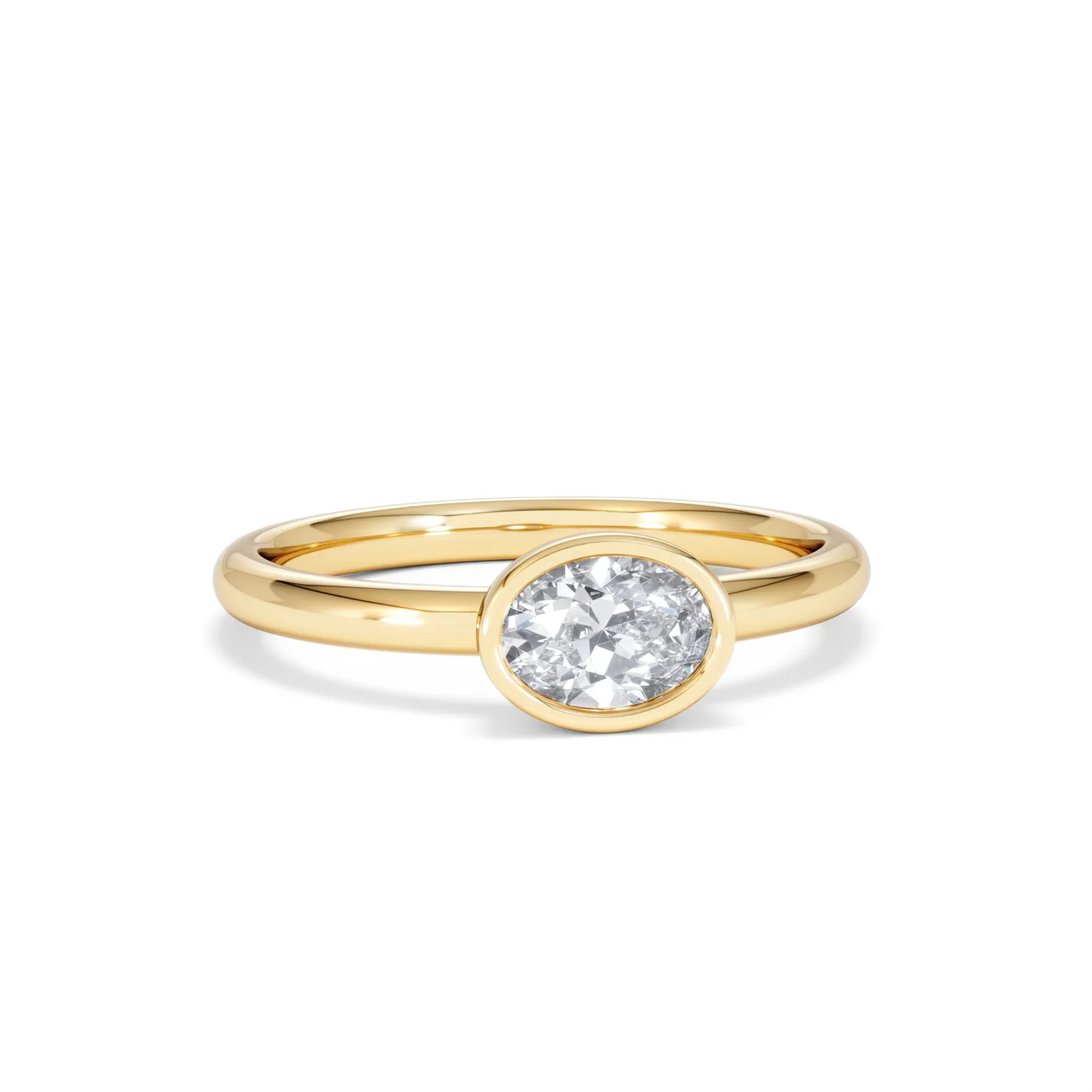 Horizon Oval Cut Lab Diamond Solitaire Ring 0.50ct H/SI in 9K Gold - Image 12