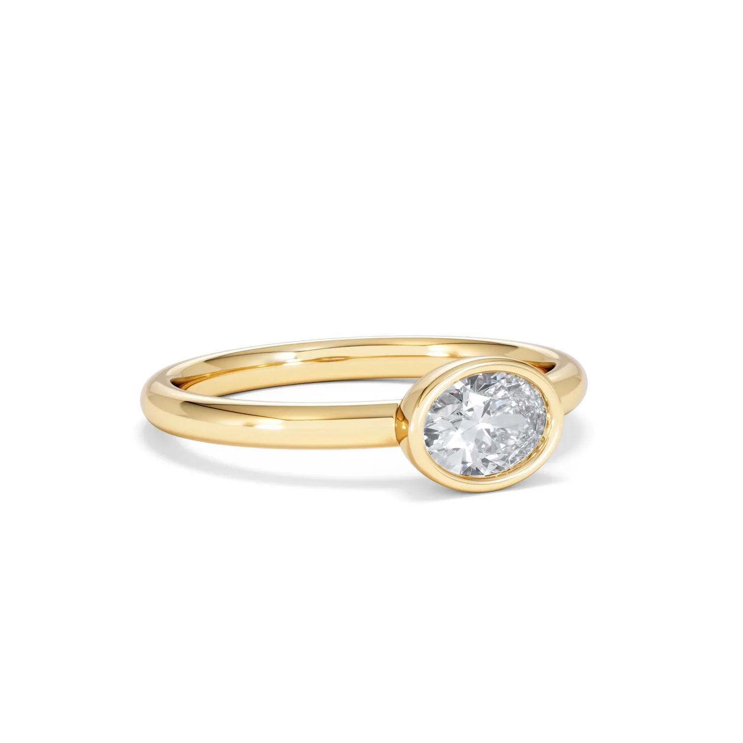 Horizon Oval Cut Lab Diamond Solitaire Ring 0.50ct H/SI in 9K Gold - Image 16