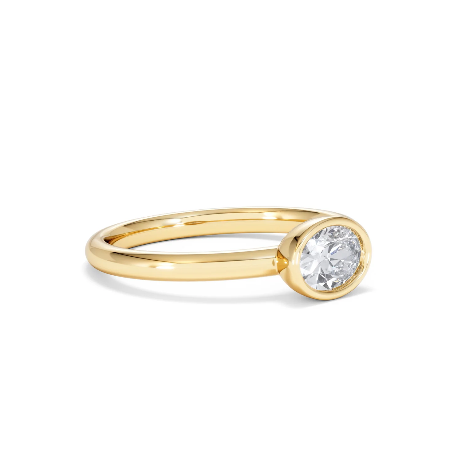 Horizon Oval Cut Lab Diamond Solitaire Ring 0.50ct H/SI in 9K Gold - Image 19