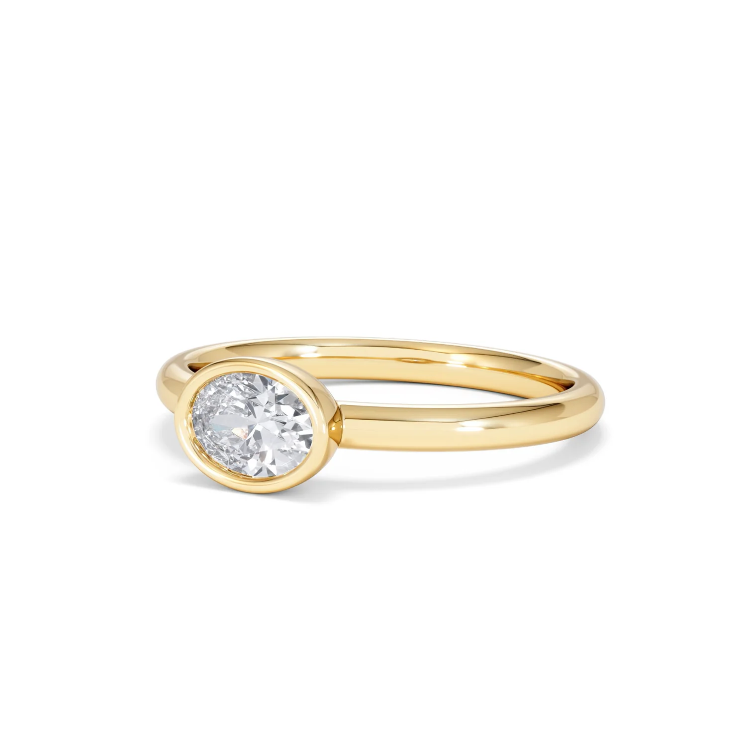 Horizon Oval Cut Lab Diamond Solitaire Ring 0.50ct H/SI in 9K Gold - Image 83