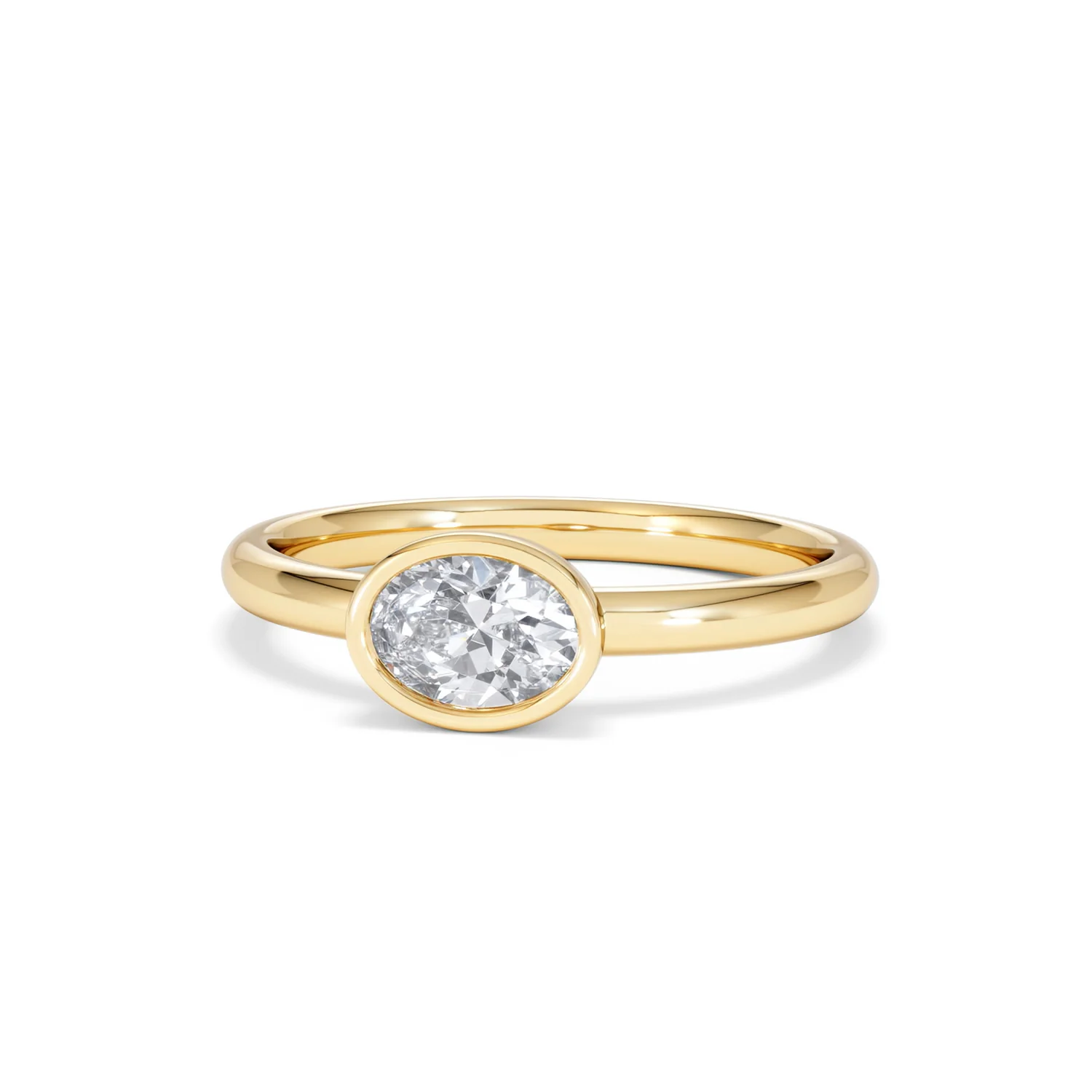Horizon Oval Cut Lab Diamond Solitaire Ring 0.50ct H/SI in 9K Gold - Image 87