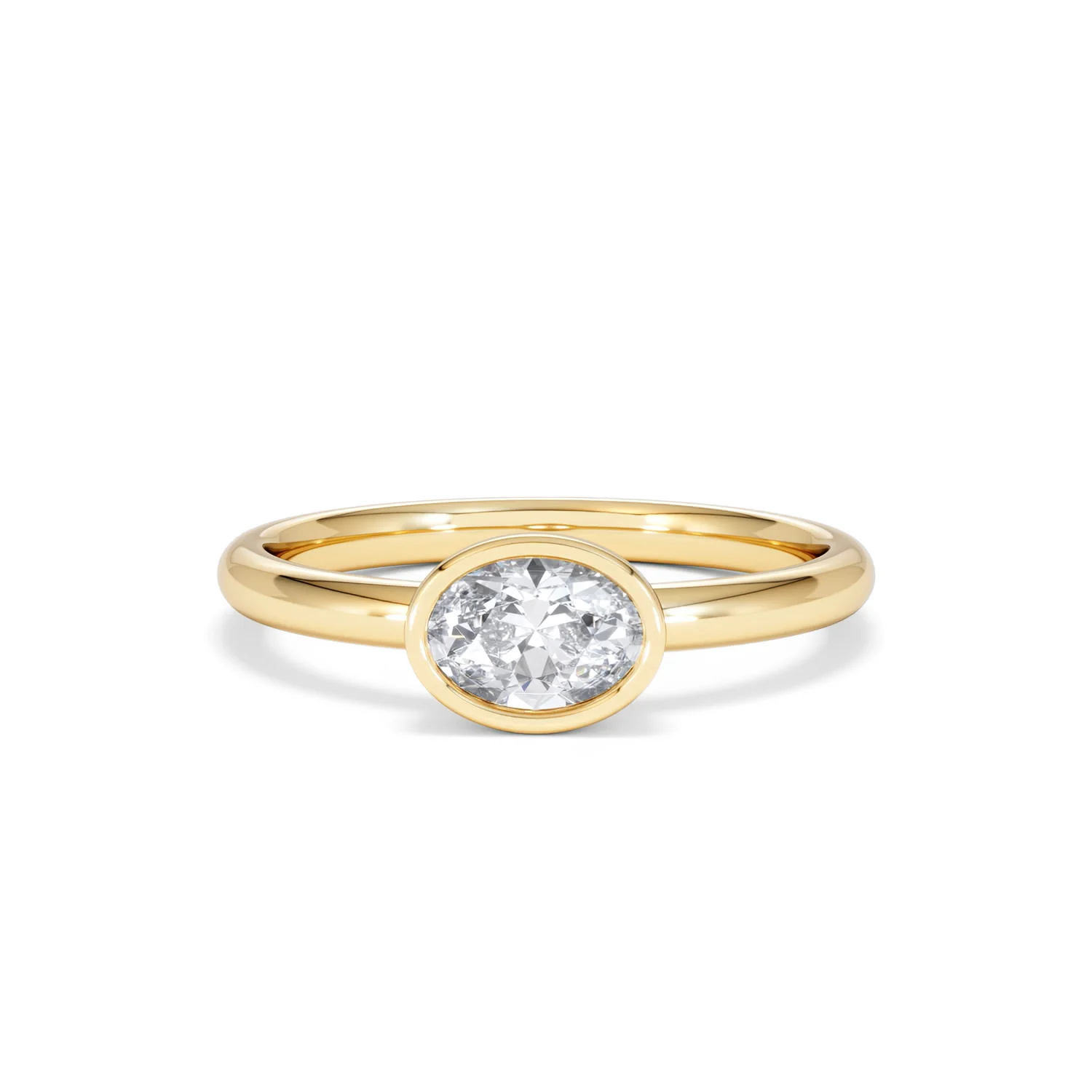 Horizon Oval Cut Lab Diamond Solitaire Ring 0.50ct H/SI in 9K Gold - Image 89