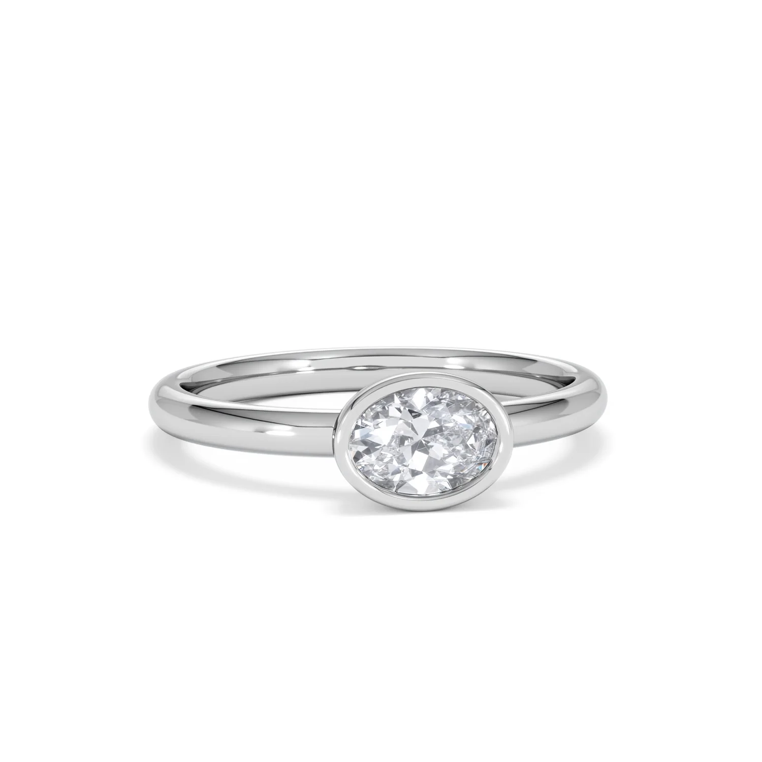 Horizon Oval Cut Lab Diamond Solitaire Ring 0.50ct H/SI in 9K White Gold - Image 12