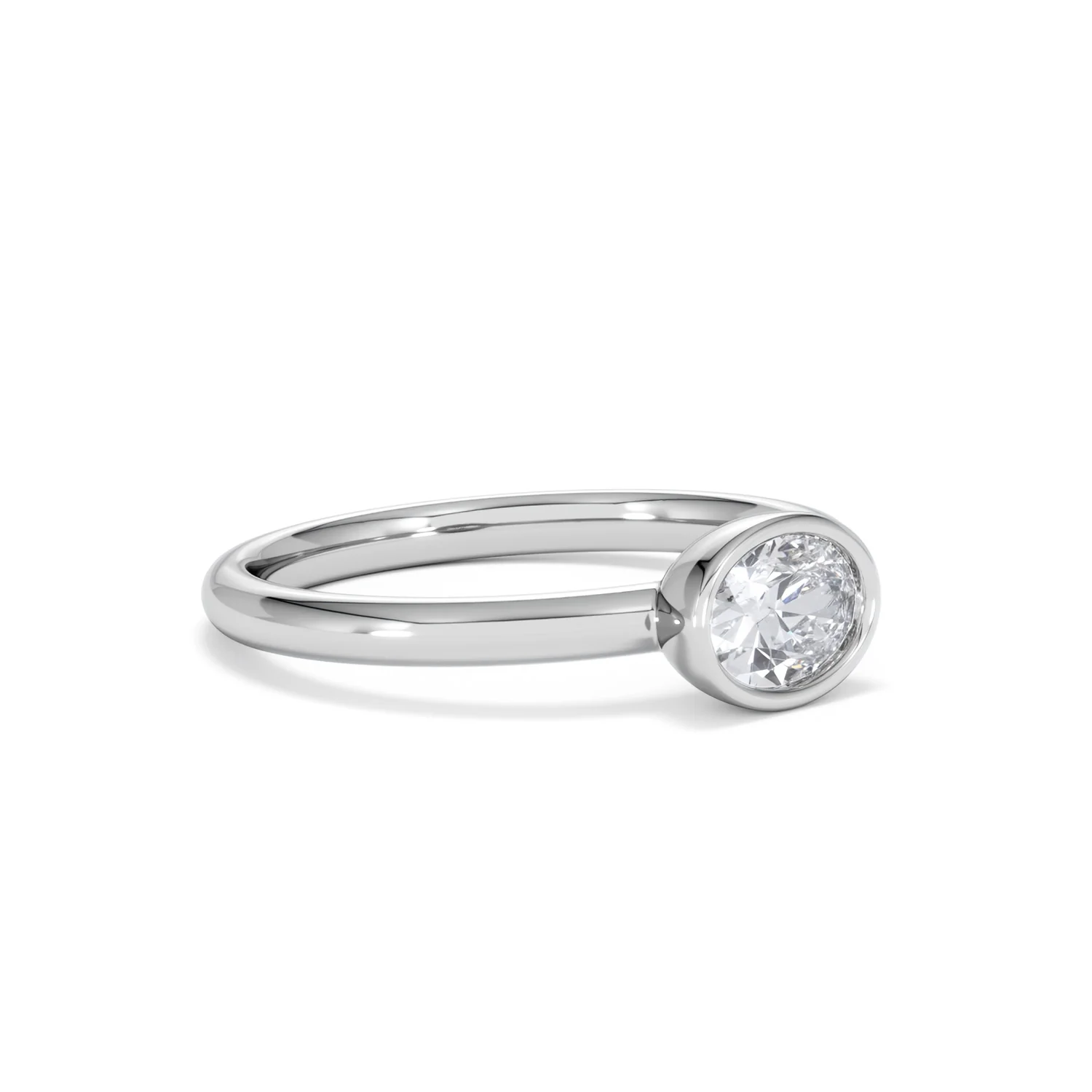 Horizon Oval Cut Lab Diamond Solitaire Ring 0.50ct H/SI in 9K White Gold - Image 19