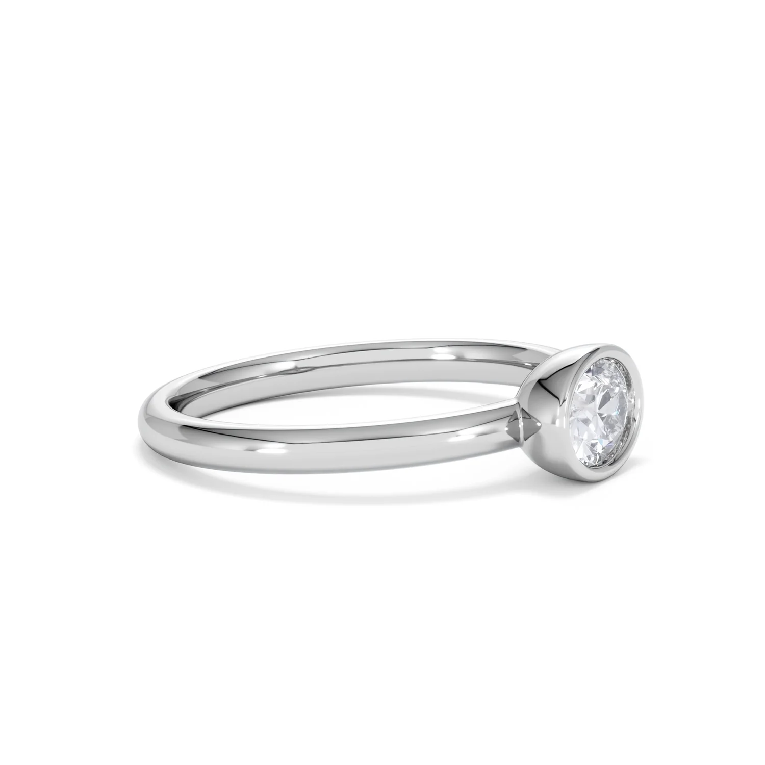 Horizon Oval Cut Lab Diamond Solitaire Ring 0.50ct H/SI in 9K White Gold - Image 23