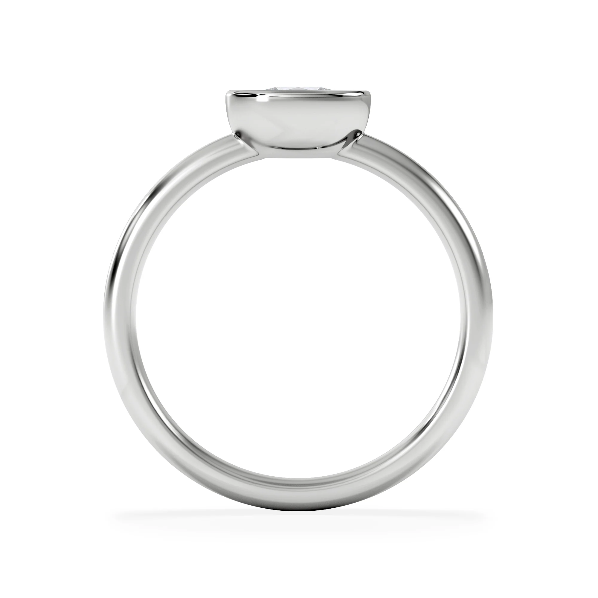 Horizon Oval Cut Lab Diamond Solitaire Ring 0.50ct H/SI in 9K White Gold - Image 3