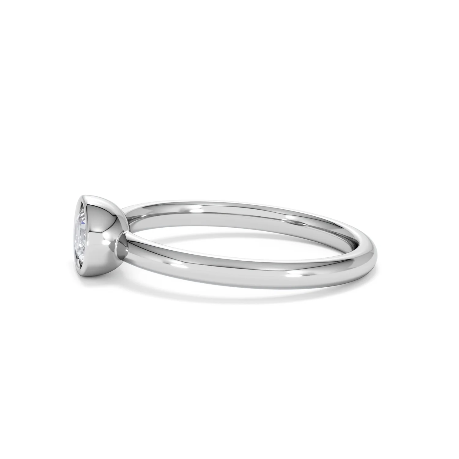 Horizon Oval Cut Lab Diamond Solitaire Ring 0.50ct H/SI in 9K White Gold - Image 72
