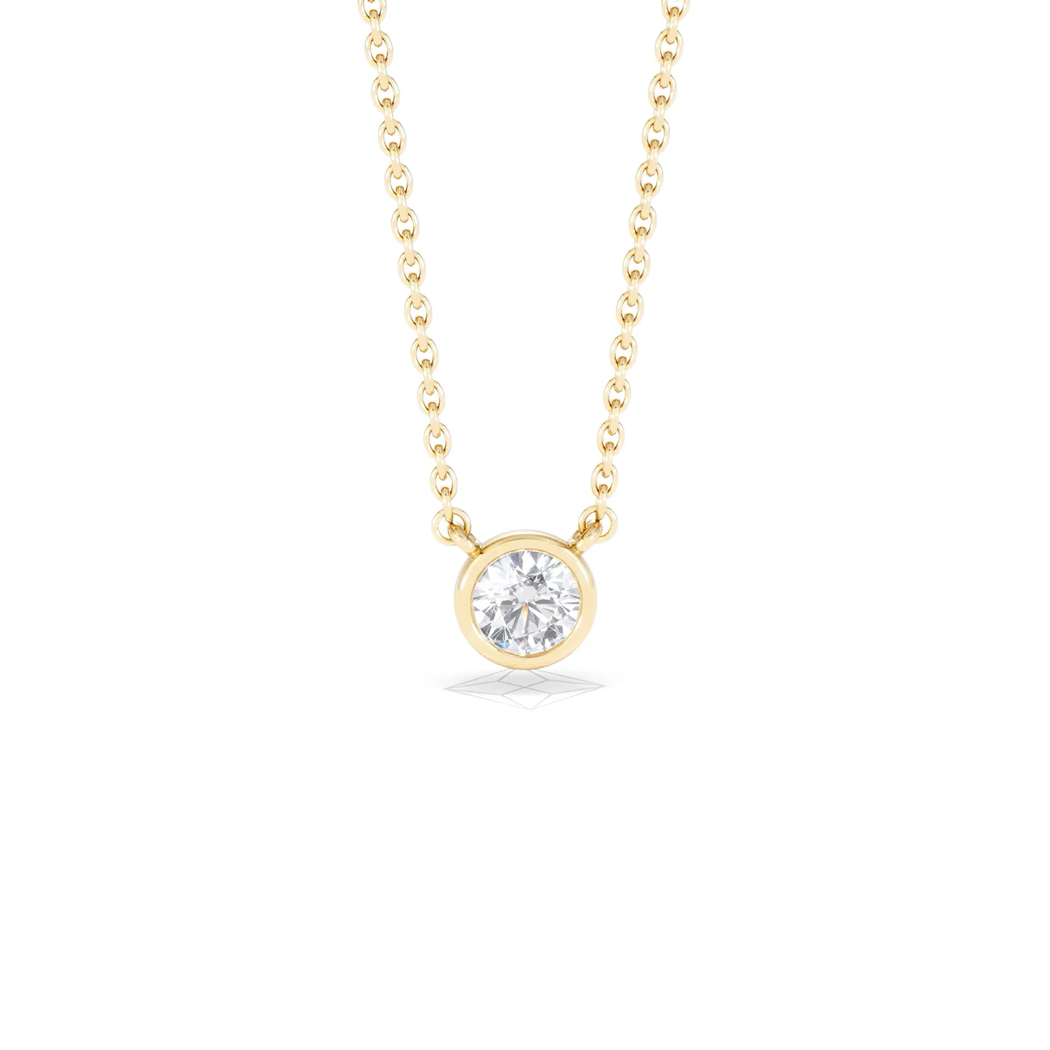 Horizon Round Cut Lab Diamond Solitaire Necklace 0.25ct H/SI in 18k Gold Vermeil - Image 11