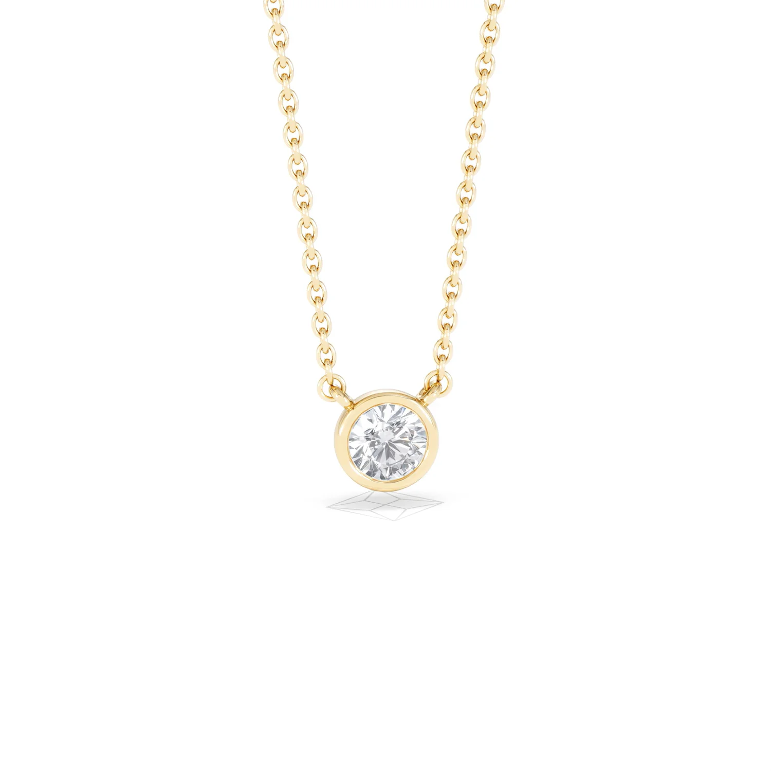 Horizon Round Cut Lab Diamond Solitaire Necklace 0.25ct H/SI in 18k Gold Vermeil - Image 12