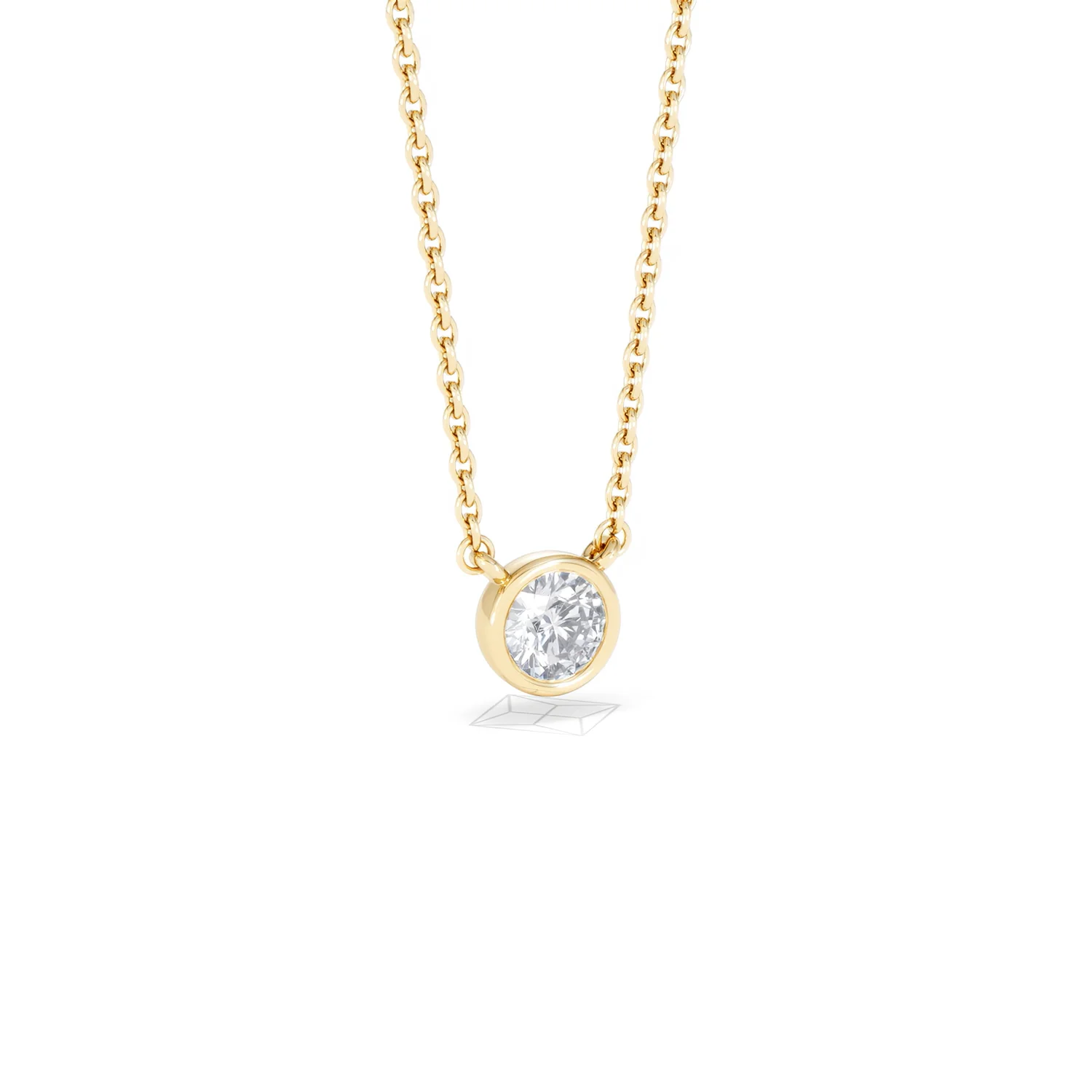 Horizon Round Cut Lab Diamond Solitaire Necklace 0.25ct H/SI in 18k Gold Vermeil - Image 16