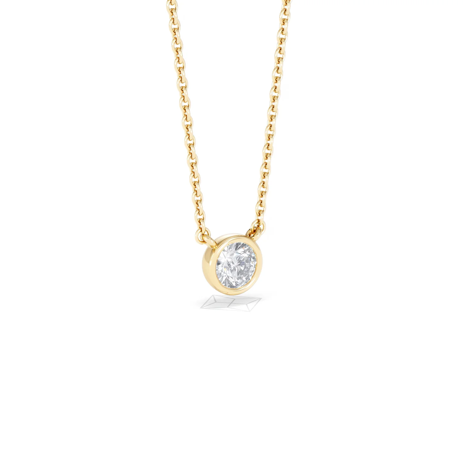 Horizon Round Cut Lab Diamond Solitaire Necklace 0.25ct H/SI in 18k Gold Vermeil - Image 17