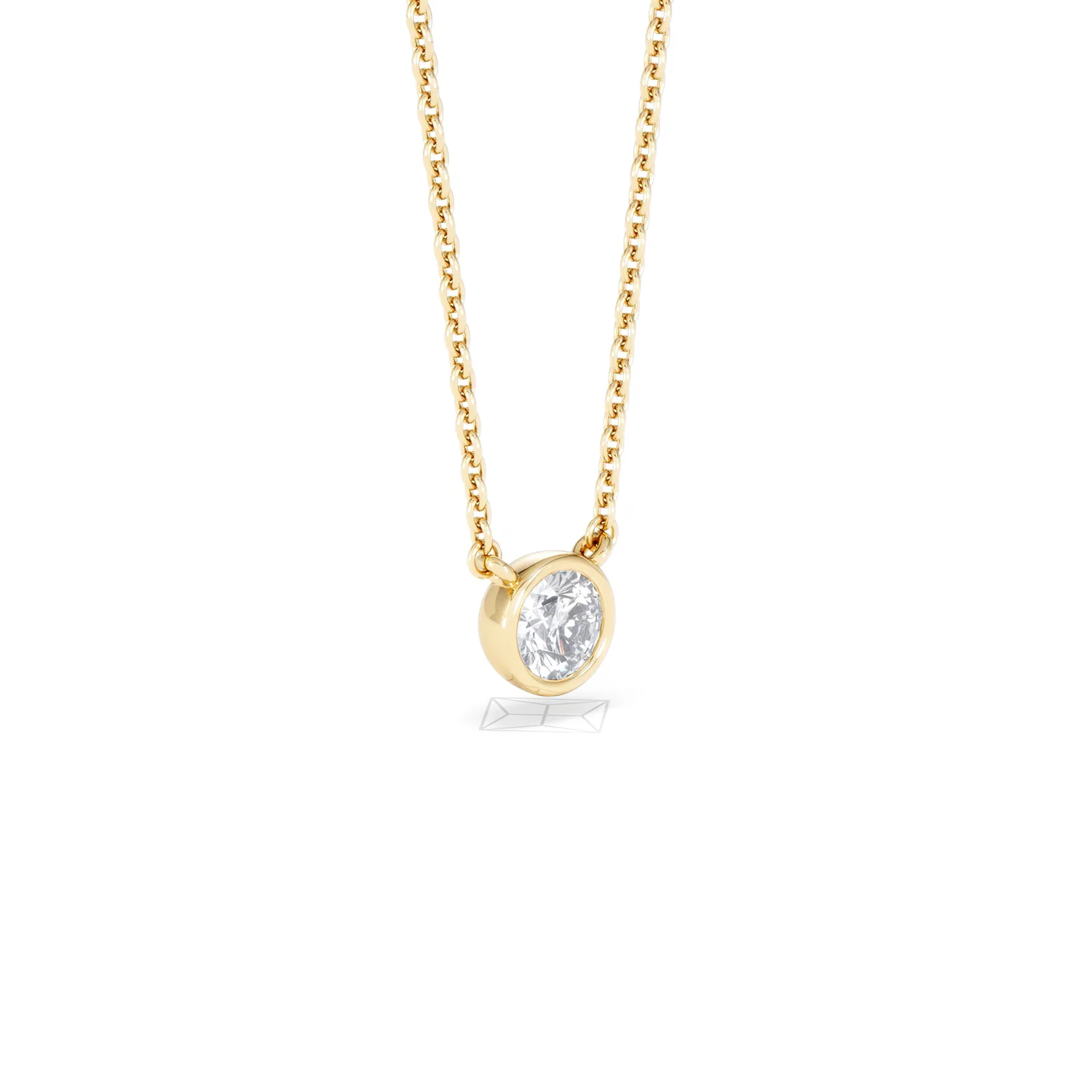 Horizon Round Cut Lab Diamond Solitaire Necklace 0.25ct H/SI in 18k Gold Vermeil - Image 19