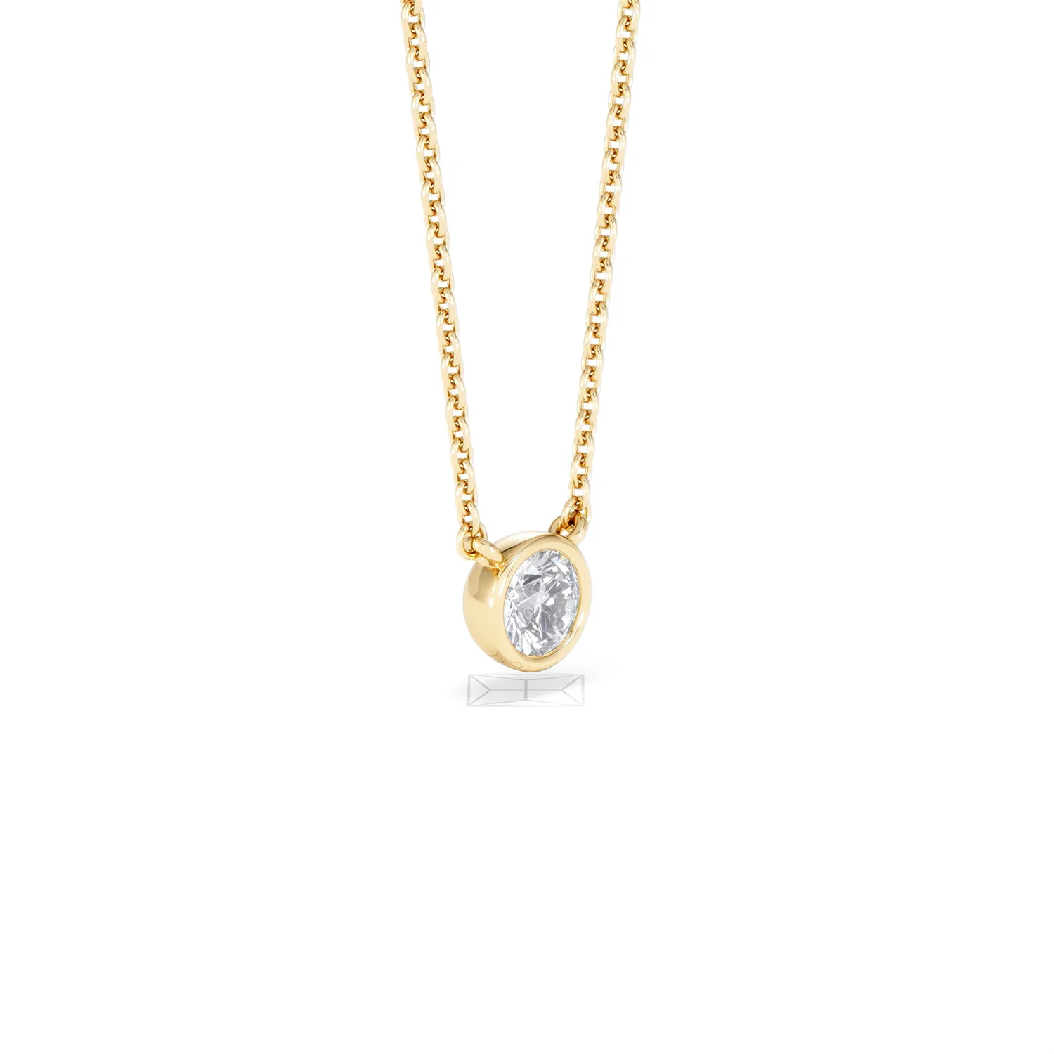 Horizon Round Cut Lab Diamond Solitaire Necklace 0.25ct H/SI in 18k Gold Vermeil - Image 20