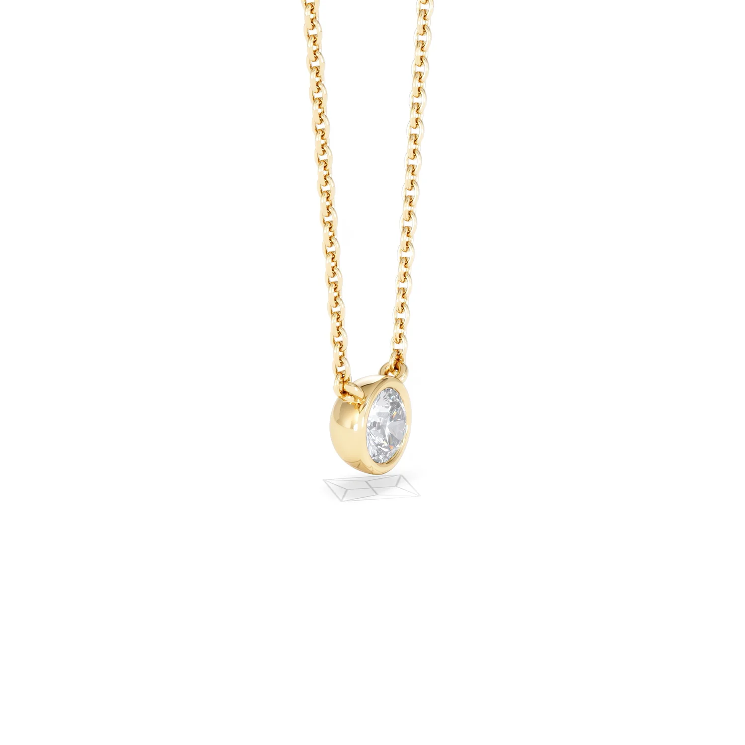 Horizon Round Cut Lab Diamond Solitaire Necklace 0.25ct H/SI in 18k Gold Vermeil - Image 23