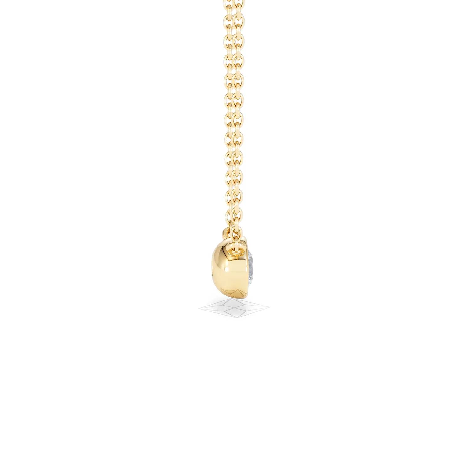 Horizon Round Cut Lab Diamond Solitaire Necklace 0.25ct H/SI in 18k Gold Vermeil - Image 31
