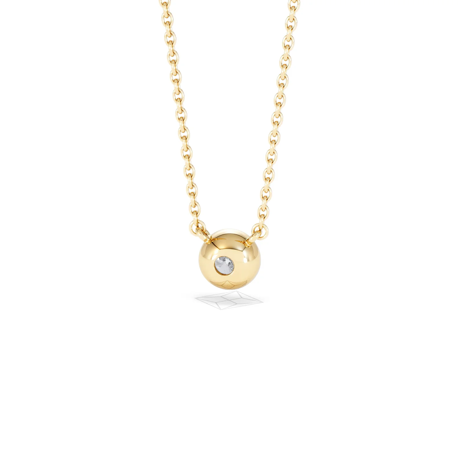 Horizon Round Cut Lab Diamond Solitaire Necklace 0.25ct H/SI in 18k Gold Vermeil - Image 47