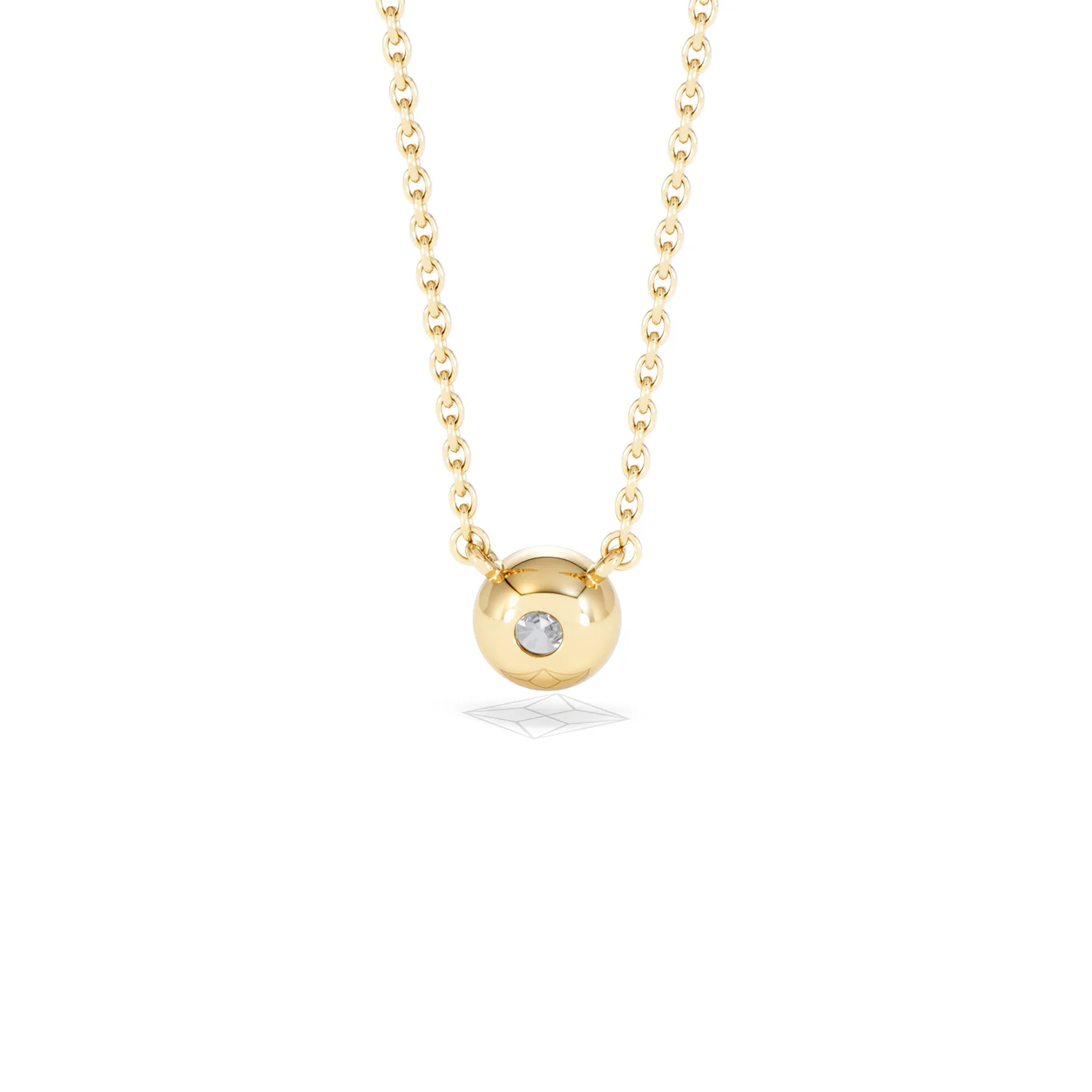 Horizon Round Cut Lab Diamond Solitaire Necklace 0.25ct H/SI in 18k Gold Vermeil - Image 48