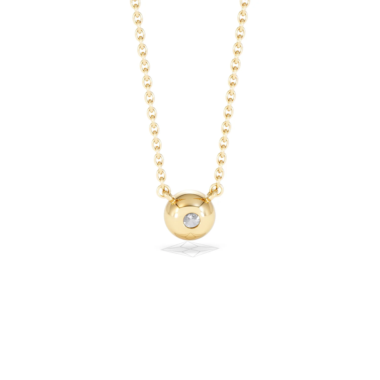 Horizon Round Cut Lab Diamond Solitaire Necklace 0.25ct H/SI in 18k Gold Vermeil - Image 51