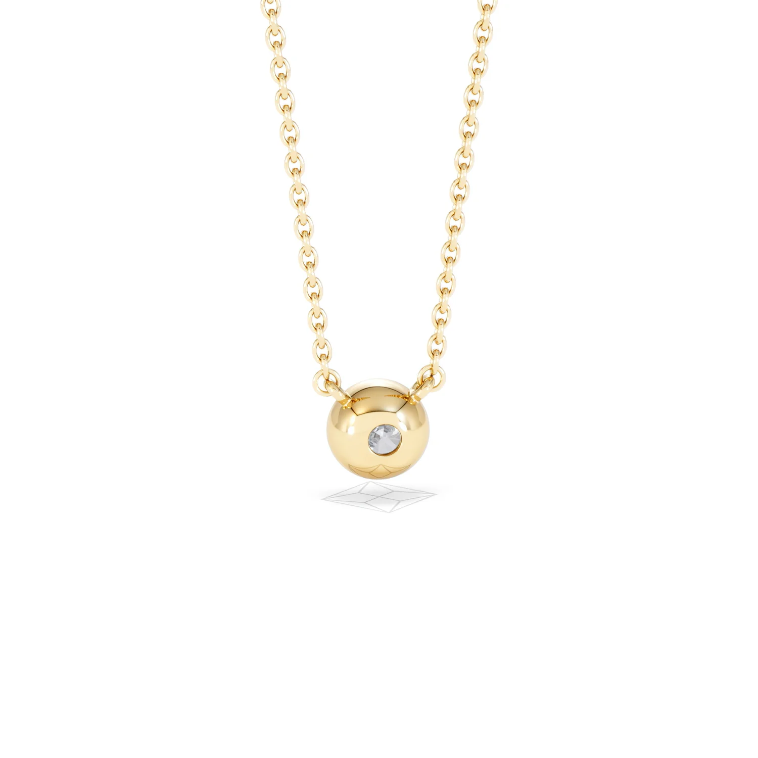 Horizon Round Cut Lab Diamond Solitaire Necklace 0.25ct H/SI in 18k Gold Vermeil - Image 52