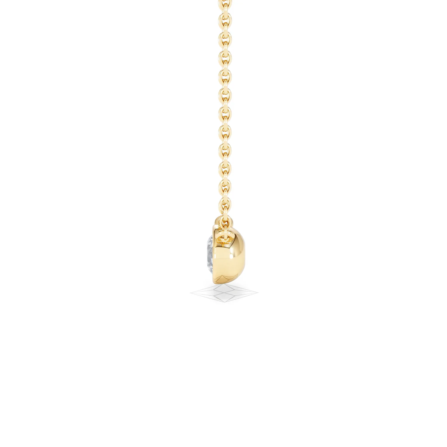 Horizon Round Cut Lab Diamond Solitaire Necklace 0.25ct H/SI in 18k Gold Vermeil - Image 70