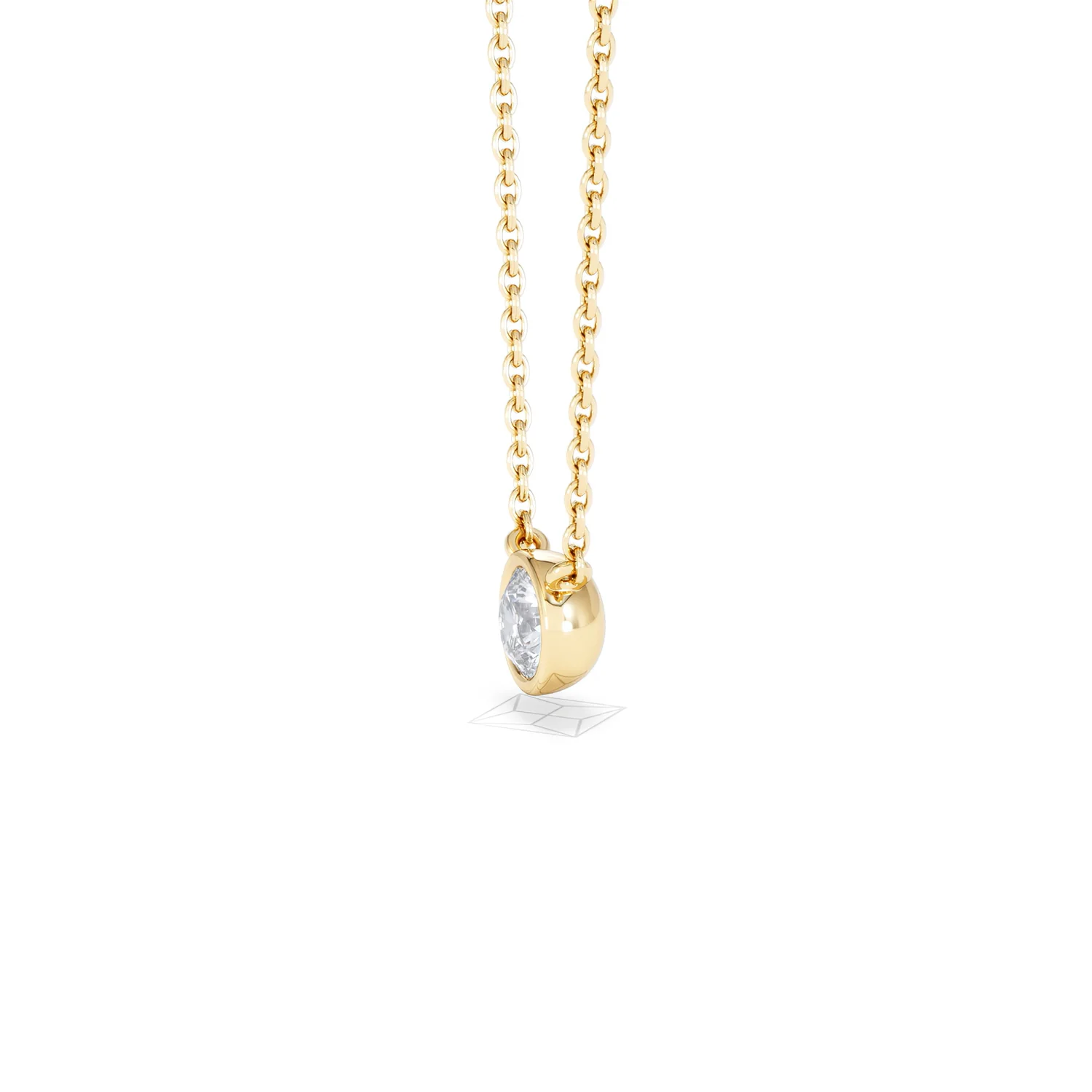 Horizon Round Cut Lab Diamond Solitaire Necklace 0.25ct H/SI in 18k Gold Vermeil - Image 74