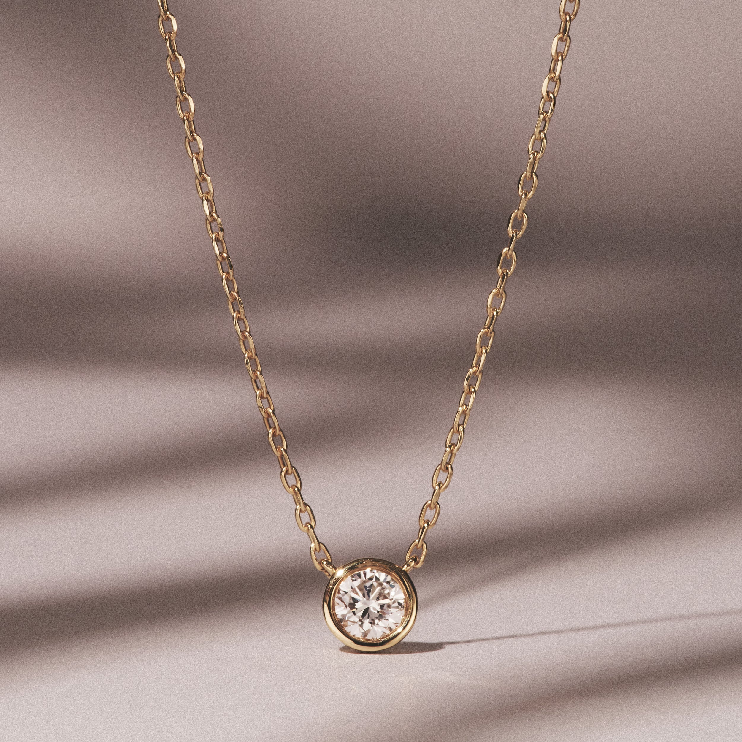 Horizon Round Cut Lab Diamond Solitaire Necklace 0.25ct H/SI in 18k Gold Vermeil - Image 8