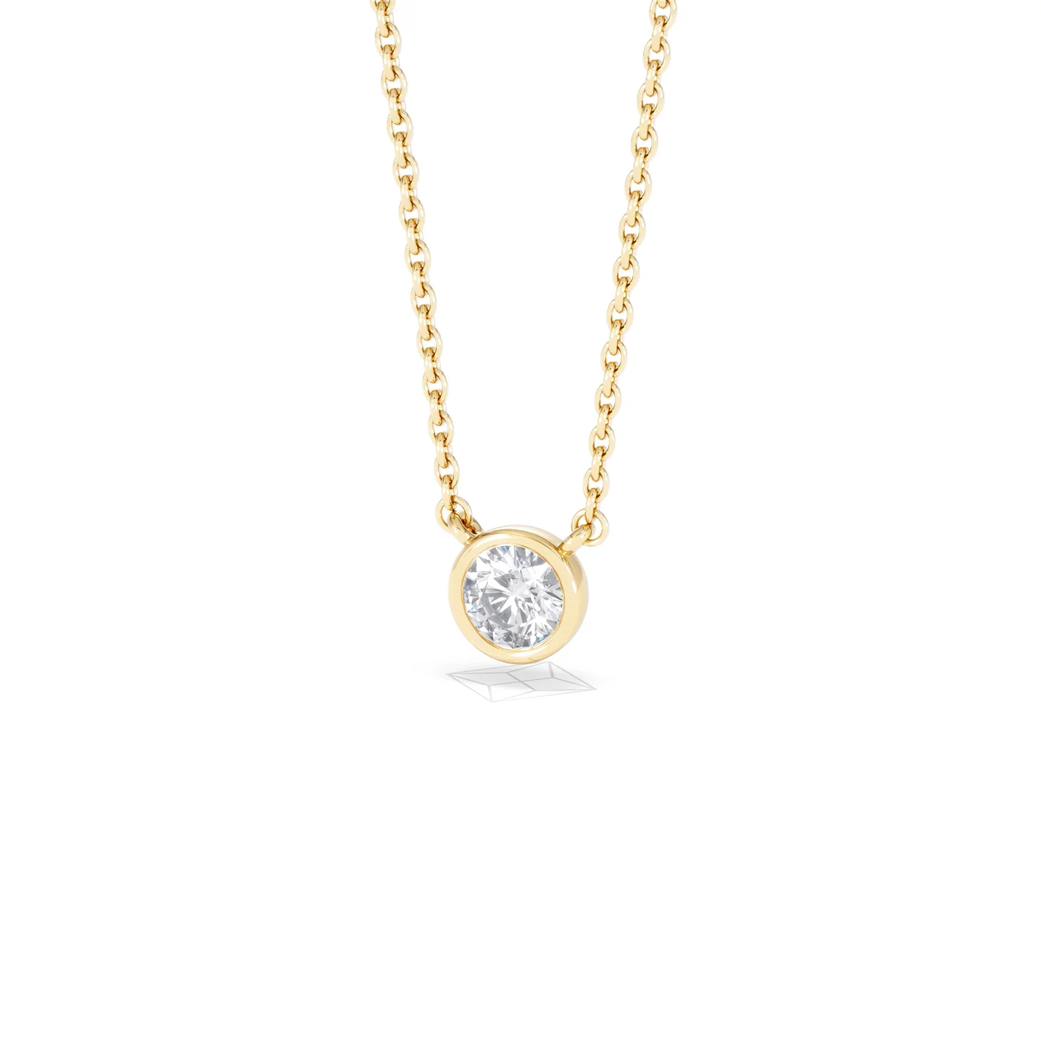 Horizon Round Cut Lab Diamond Solitaire Necklace 0.25ct H/SI in 18k Gold Vermeil - Image 85