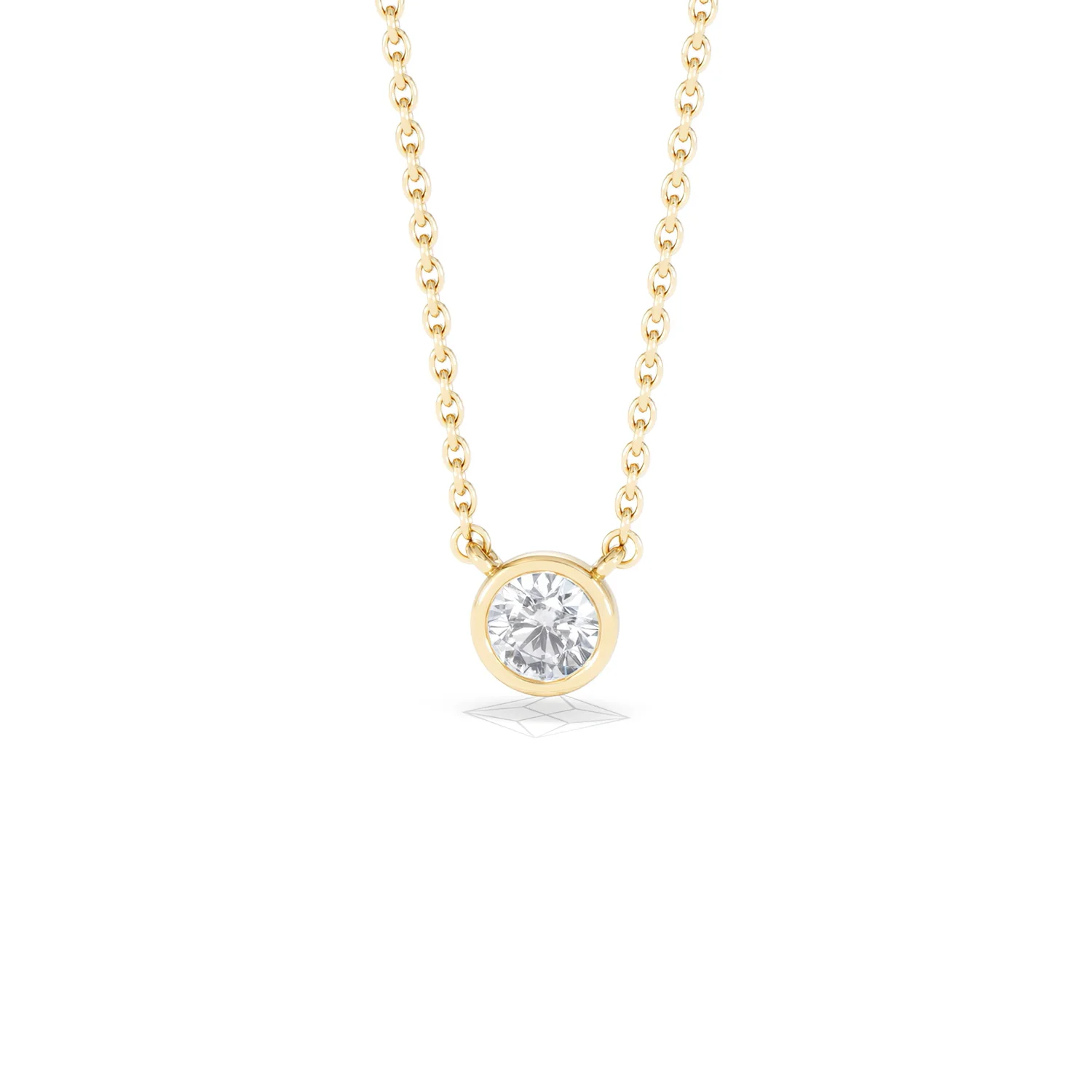 Horizon Round Cut Lab Diamond Solitaire Necklace 0.25ct H/SI in 18k Gold Vermeil - Image 88