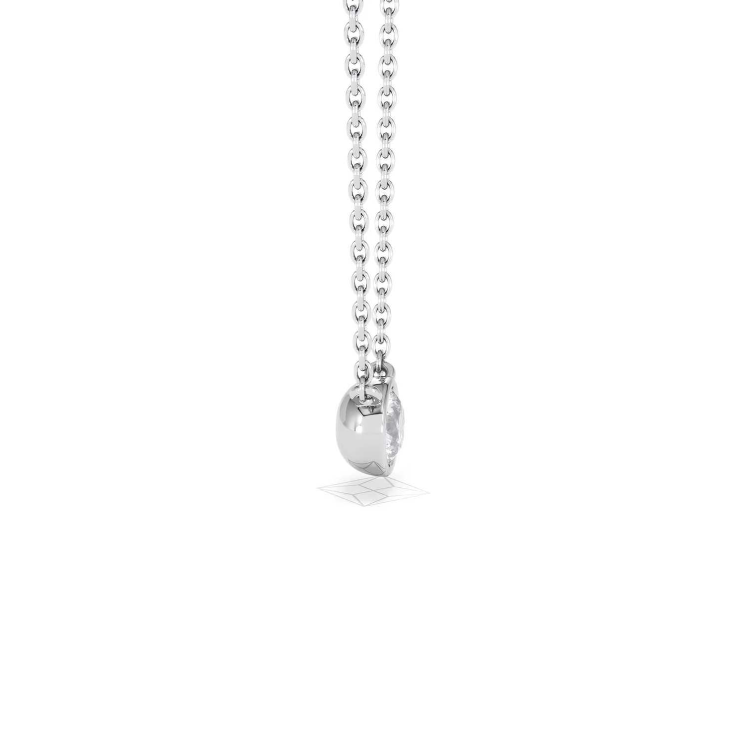 Horizon Round Cut Lab Diamond Solitaire Necklace 0.25ct H/SI in 925 Silver - Image 29