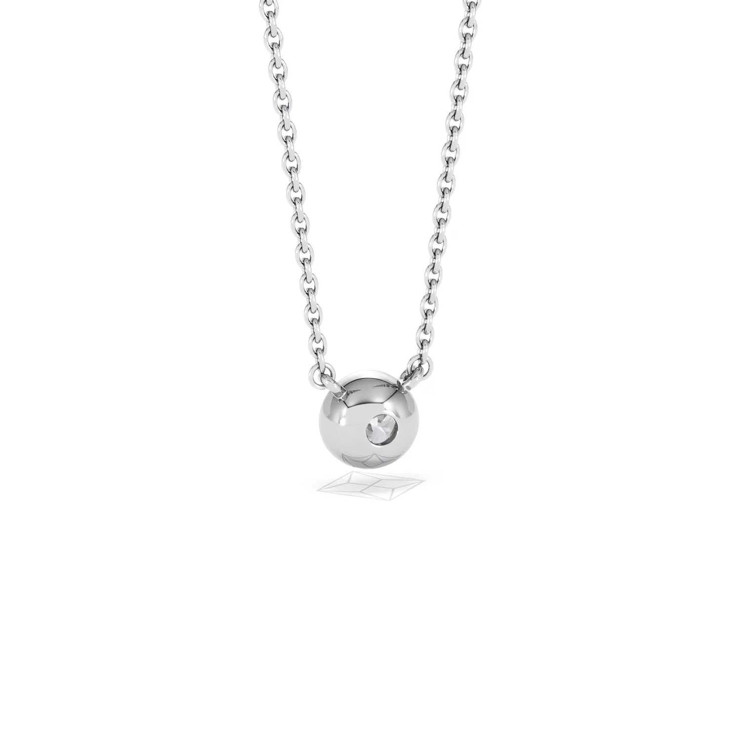 Horizon Round Cut Lab Diamond Solitaire Necklace 0.25ct H/SI in 925 Silver - Image 55