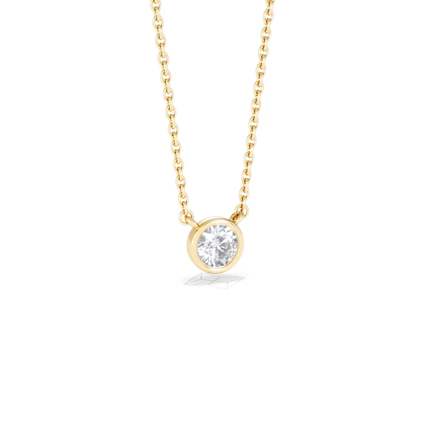 Horizon Round Cut Lab Diamond Solitaire Necklace 0.25ct H/SI in 9K Gold - Image 15