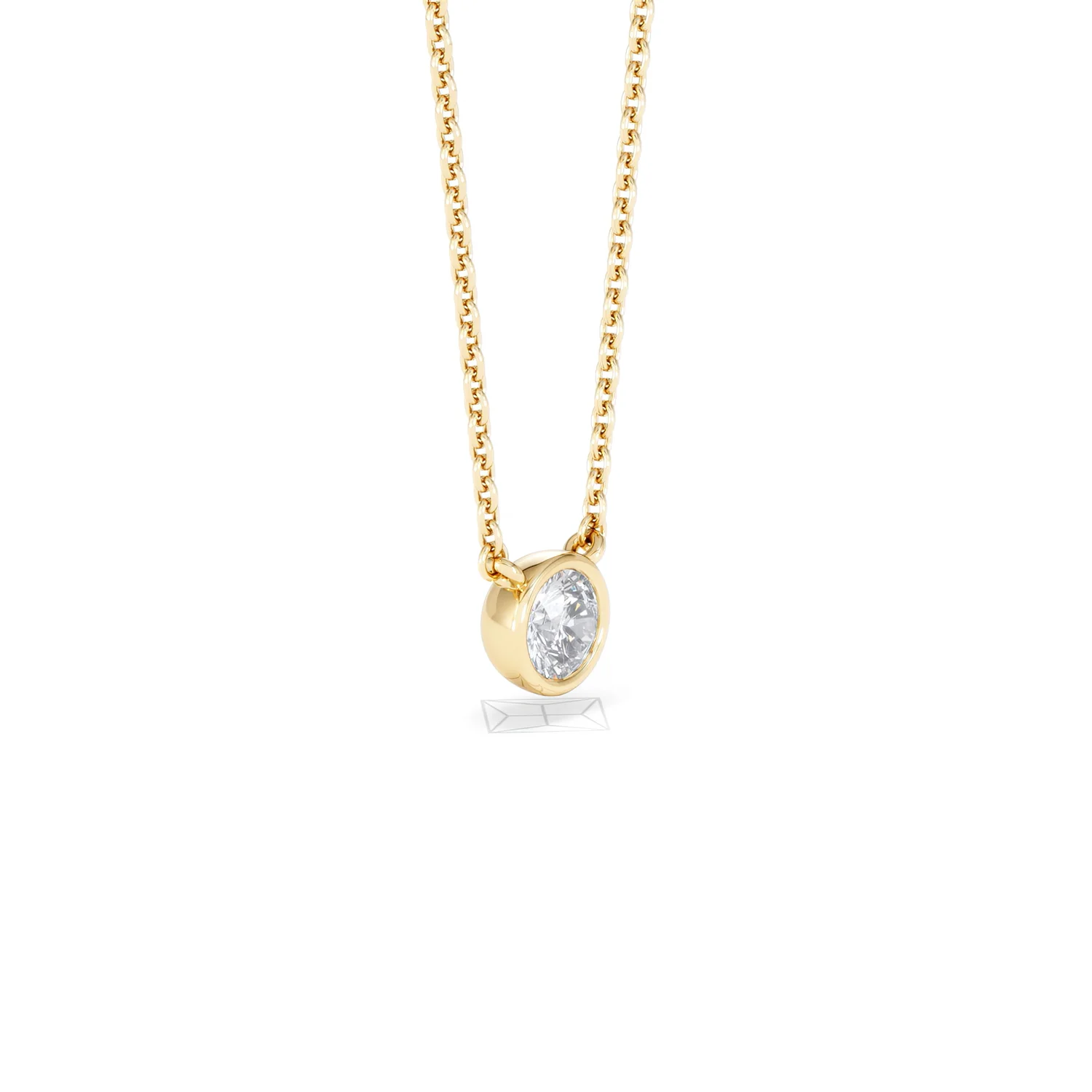 Horizon Round Cut Lab Diamond Solitaire Necklace 0.25ct H/SI in 9K Gold - Image 21