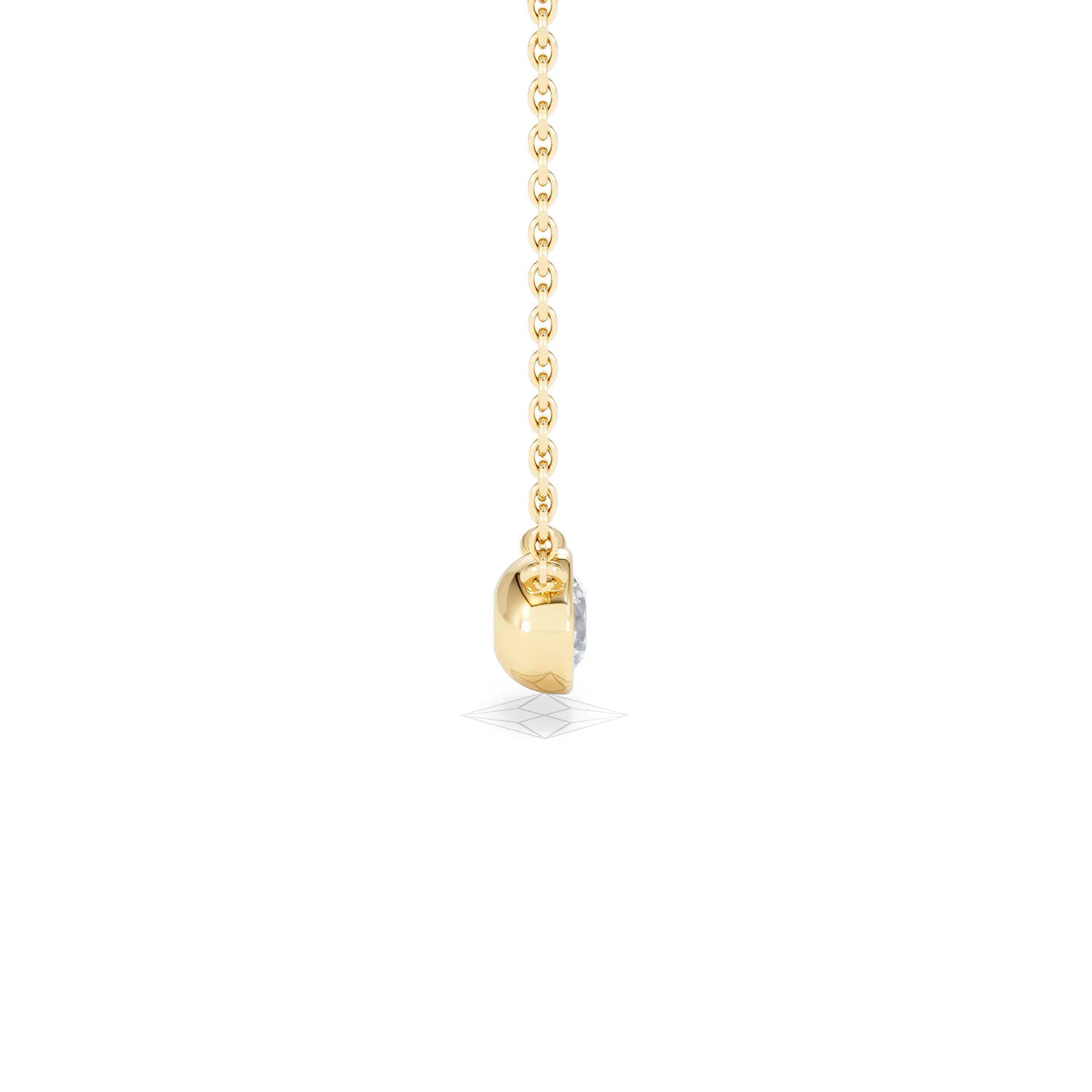 Horizon Round Cut Lab Diamond Solitaire Necklace 0.25ct H/SI in 9K Gold - Image 30