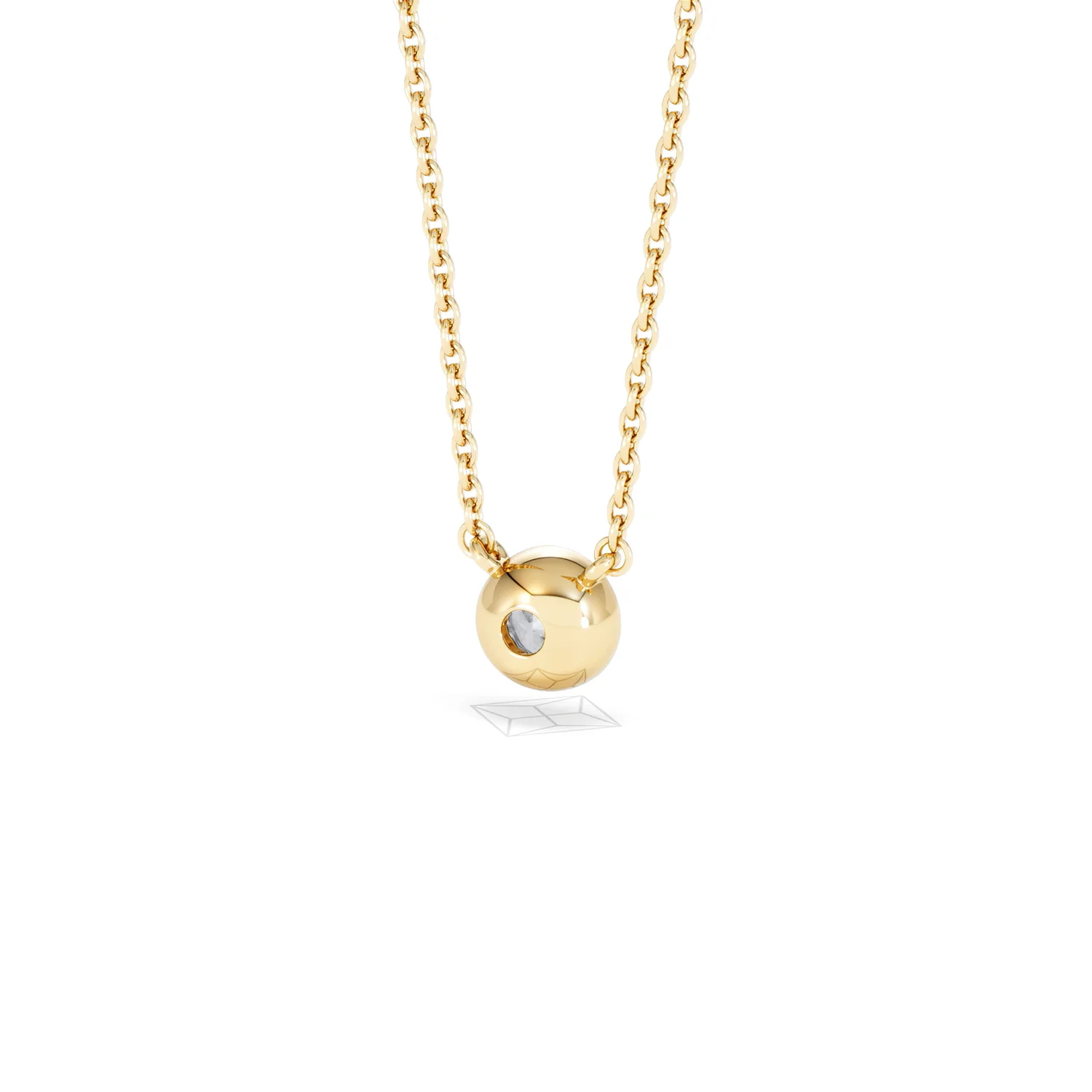 Horizon Round Cut Lab Diamond Solitaire Necklace 0.25ct H/SI in 9K Gold - Image 44